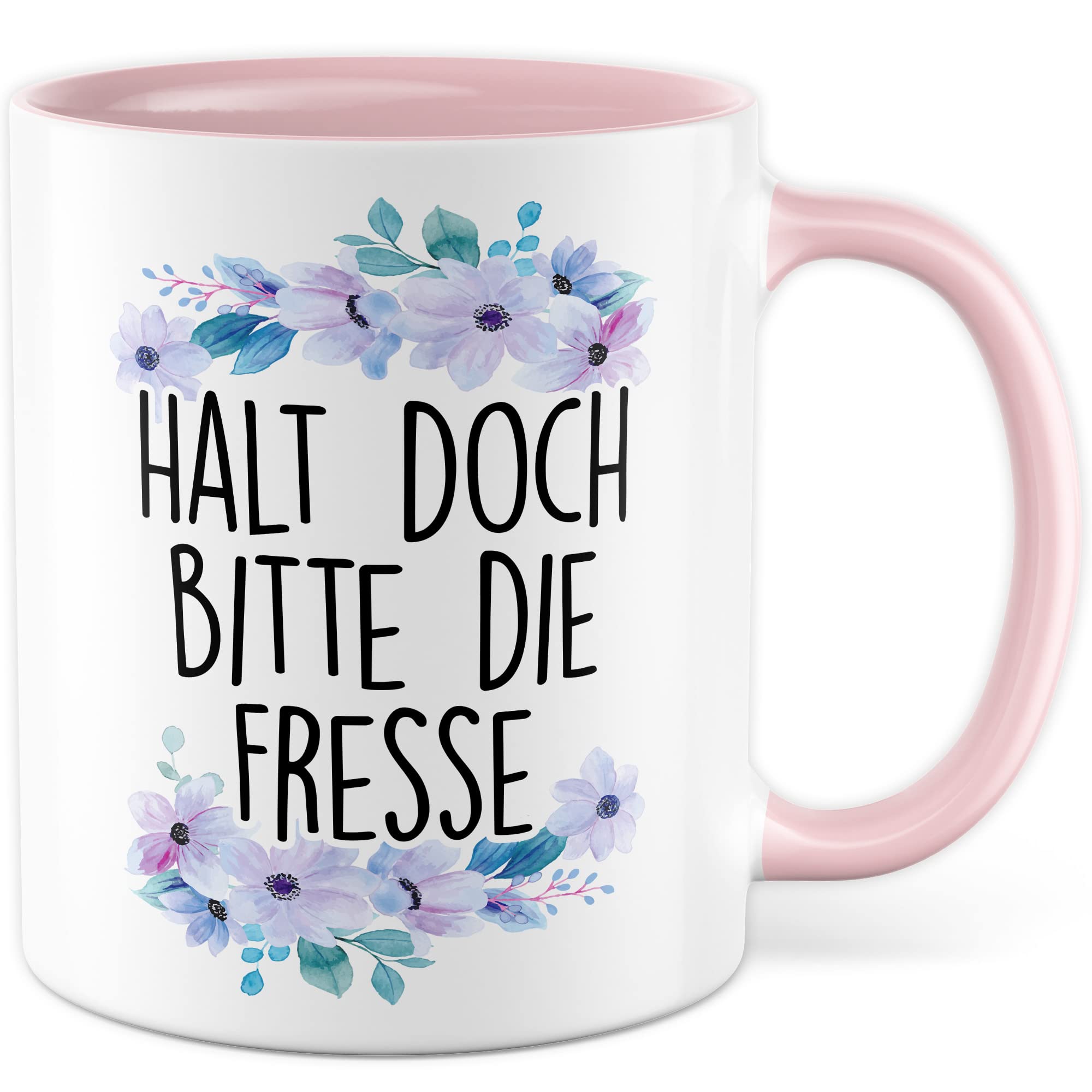 Sarkasmus Tasse Halt die Fresse Geschenkidee Humor Kaffeetasse mit lustigen Spruch Geschenk für Kollegen Kaffeebecher Büro Becher