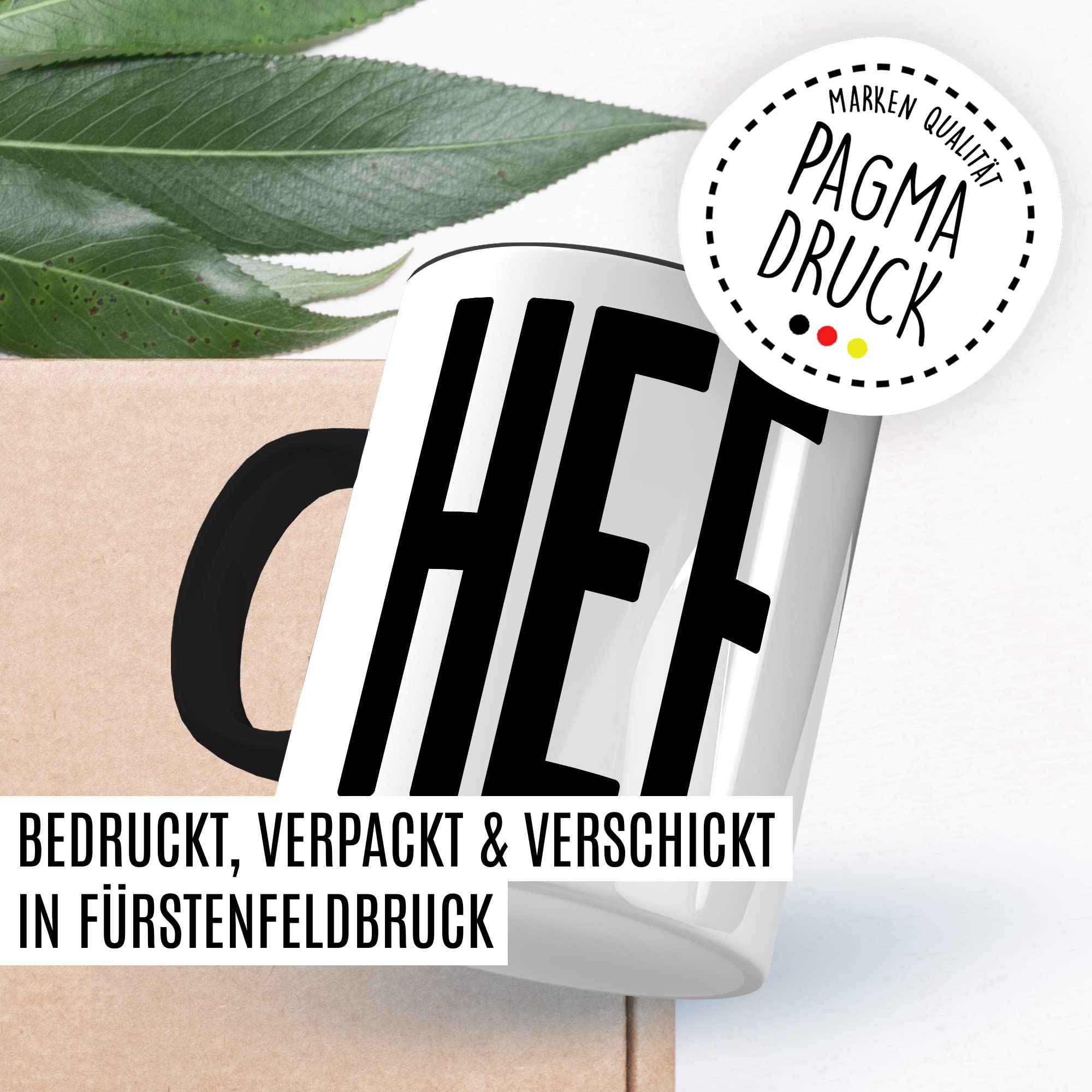 Chef Tasse Henkel coole Kaffeetasse Boss Arbeit Büro Kaffee-Becher Witz coole Bürotasse mit Griff C kreatives Geschenk Vorgesetzer Abteilungsleiter Kollege Arbeitskollege Geschenkidee Chef