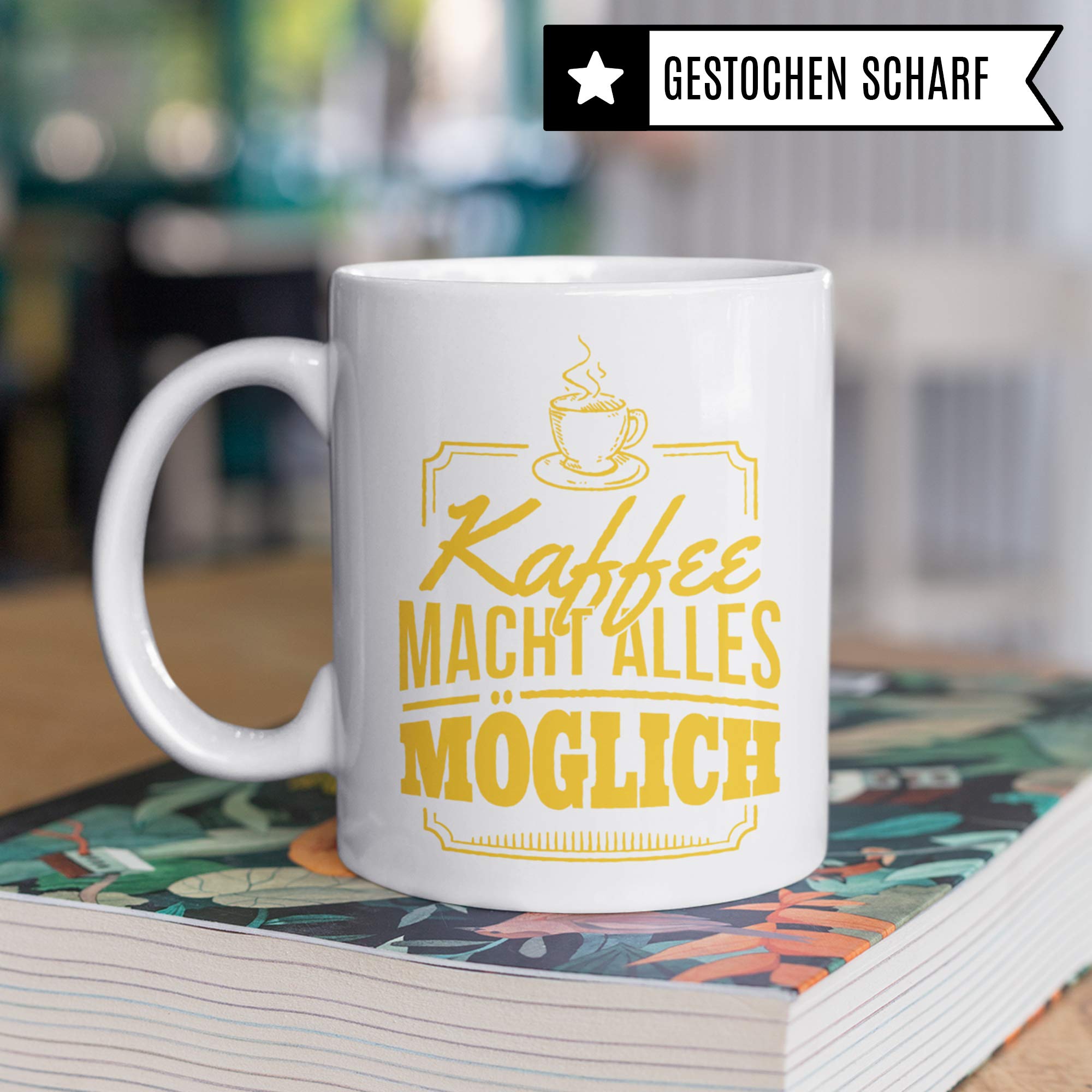 Tasse Kaffee Spruch, Geschenk Kaffeeliebhaber lustig, Kaffeetasse Spruch, Geschenkidee Kaffeebecher Kaffeetrinker, Becher Motiv Coffeee Witz