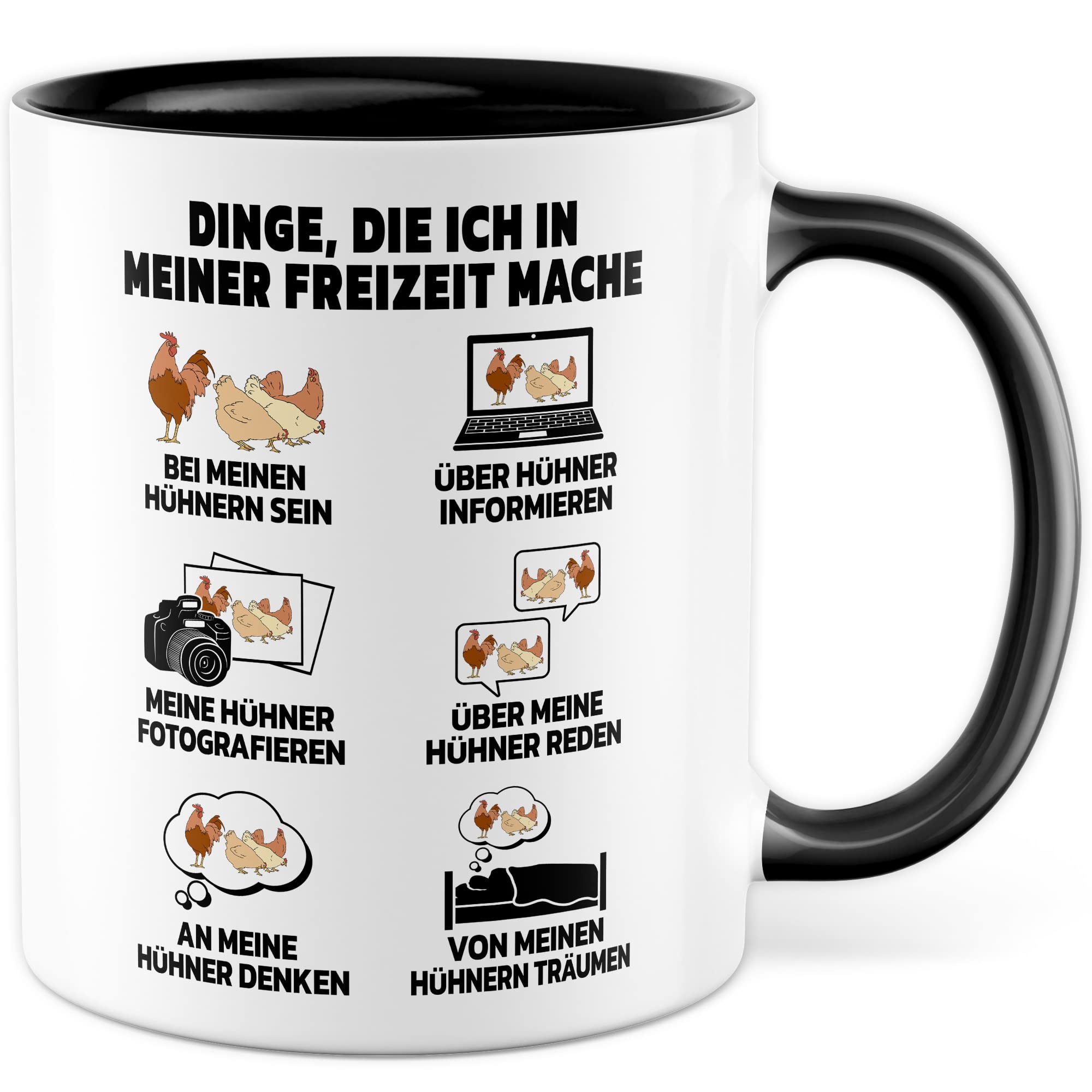 Hühner Tasse Henne Geschenkidee Kaffeetasse Huhn Geschenk für Hühner-Besitzer Kaffeebecher Hahn Becher