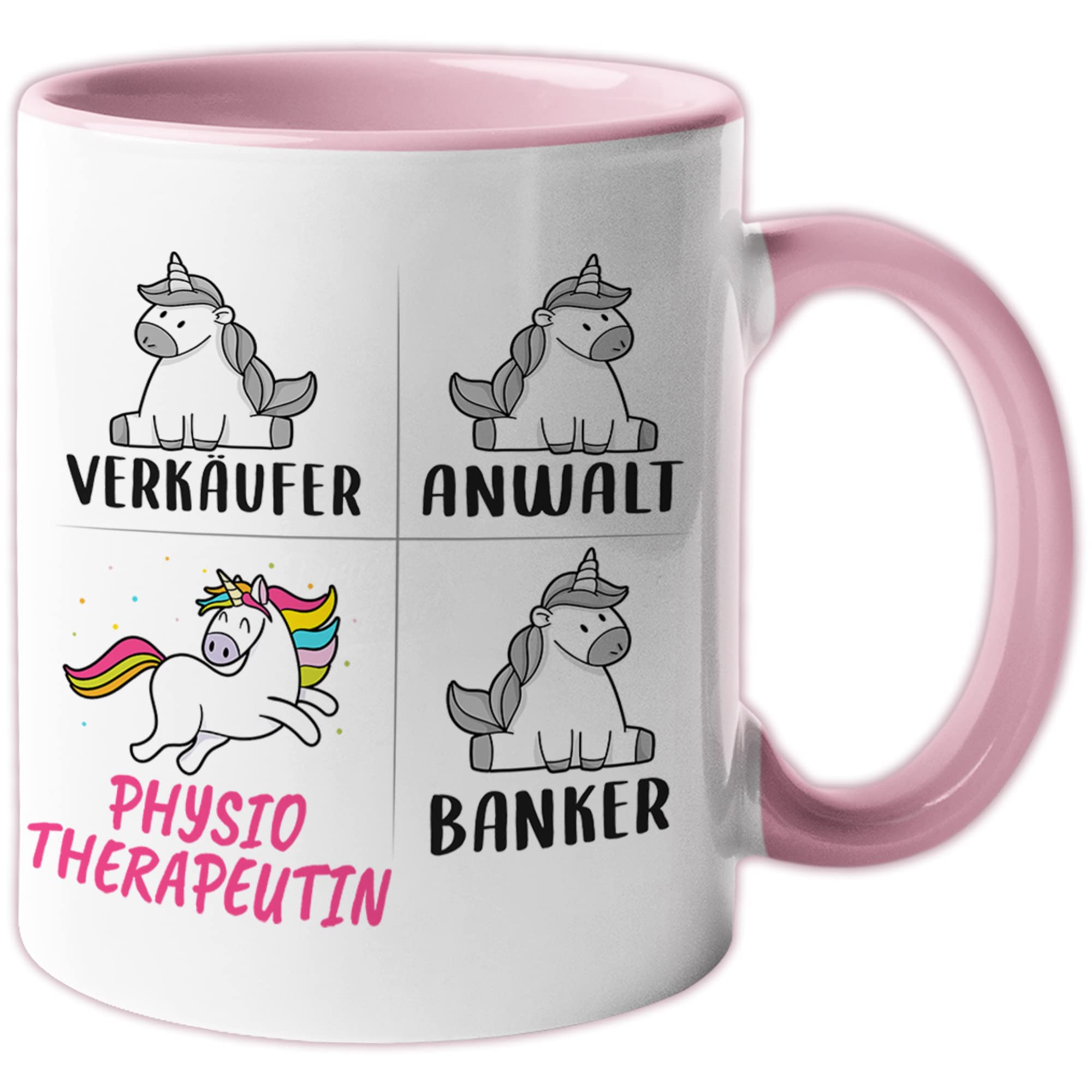 Tasse Physiotherapeutin lustig, Physiotherapeutin Geschenk Beruf, Spruch Kaffeebecher Physiotherapeut Geschenkidee, Beruf Physiotherapie Kaffee-Tasse Einhorn Frauen Teetasse Becher