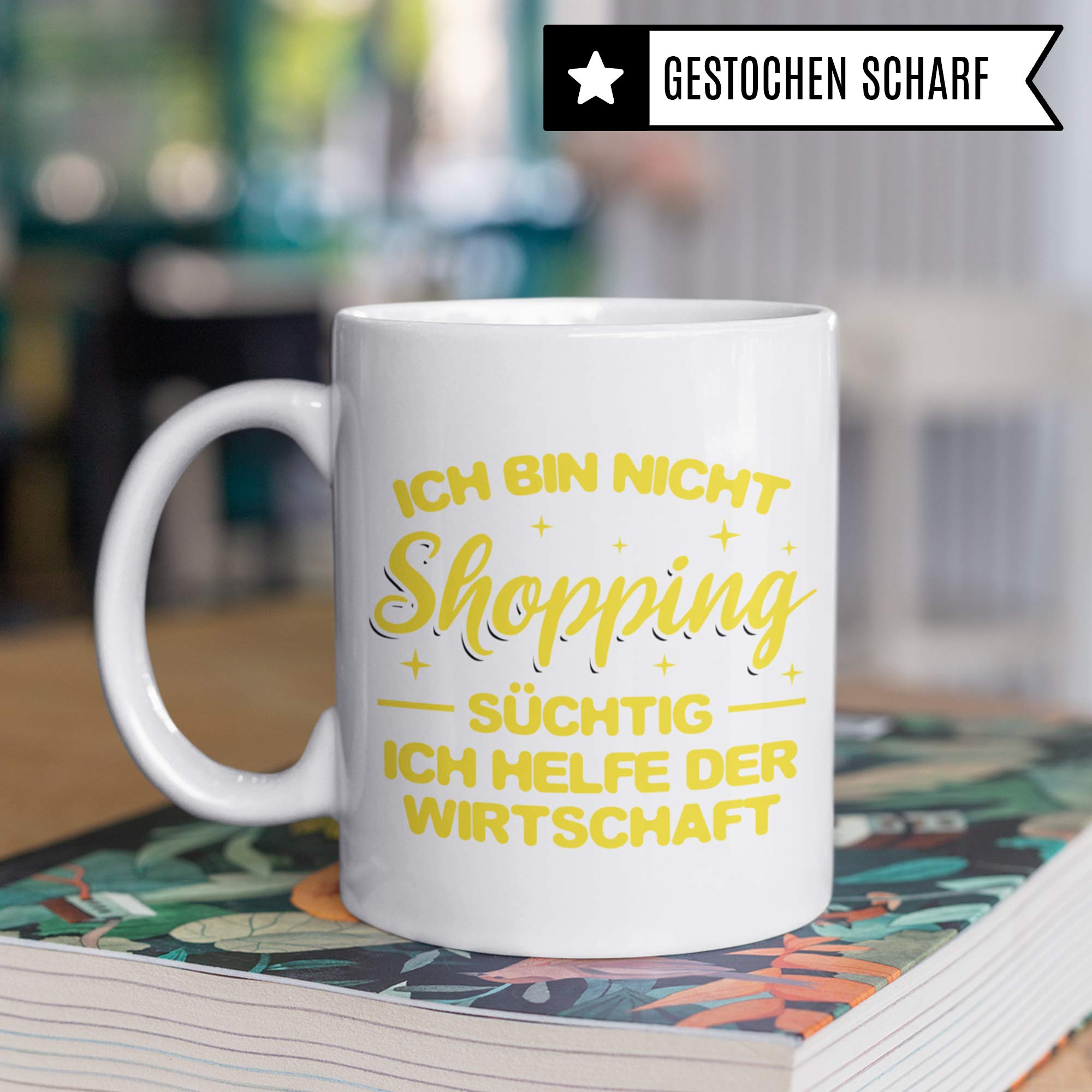 Pagma Druck Tasse Shopping, Shopping Queen Geschenk Becher, Shoppen Einkaufen Frauen Geschenkidee, Kaffeetasse Shopping-Queen Witz Kaffeebecher Witz