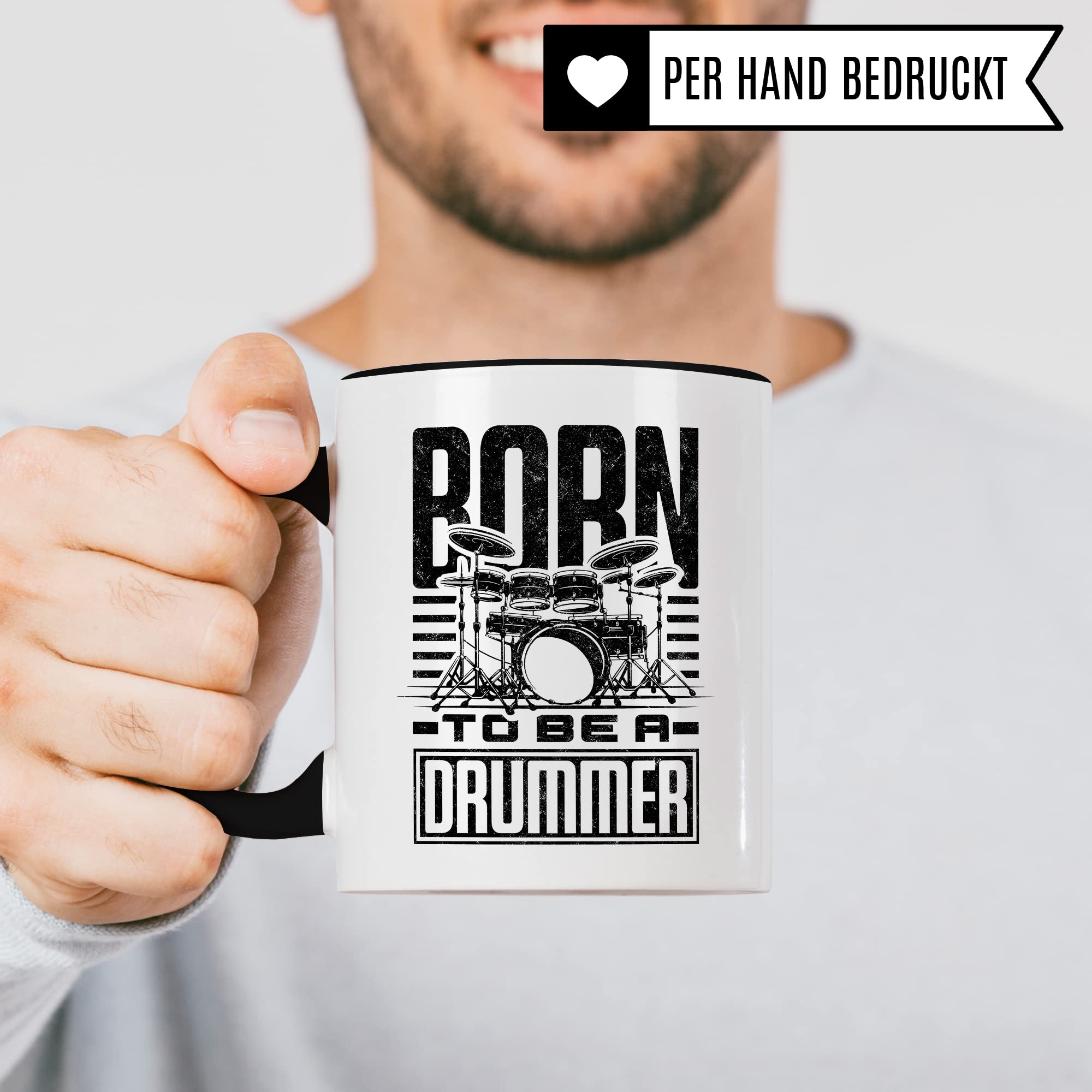 Schlagzeug Tasse Geschenkidee, Kaffeetasse Humor Witz Geschenk für Schlagzeuger, Drummer Kaffeebecher, Schlagzeugspieler Becher