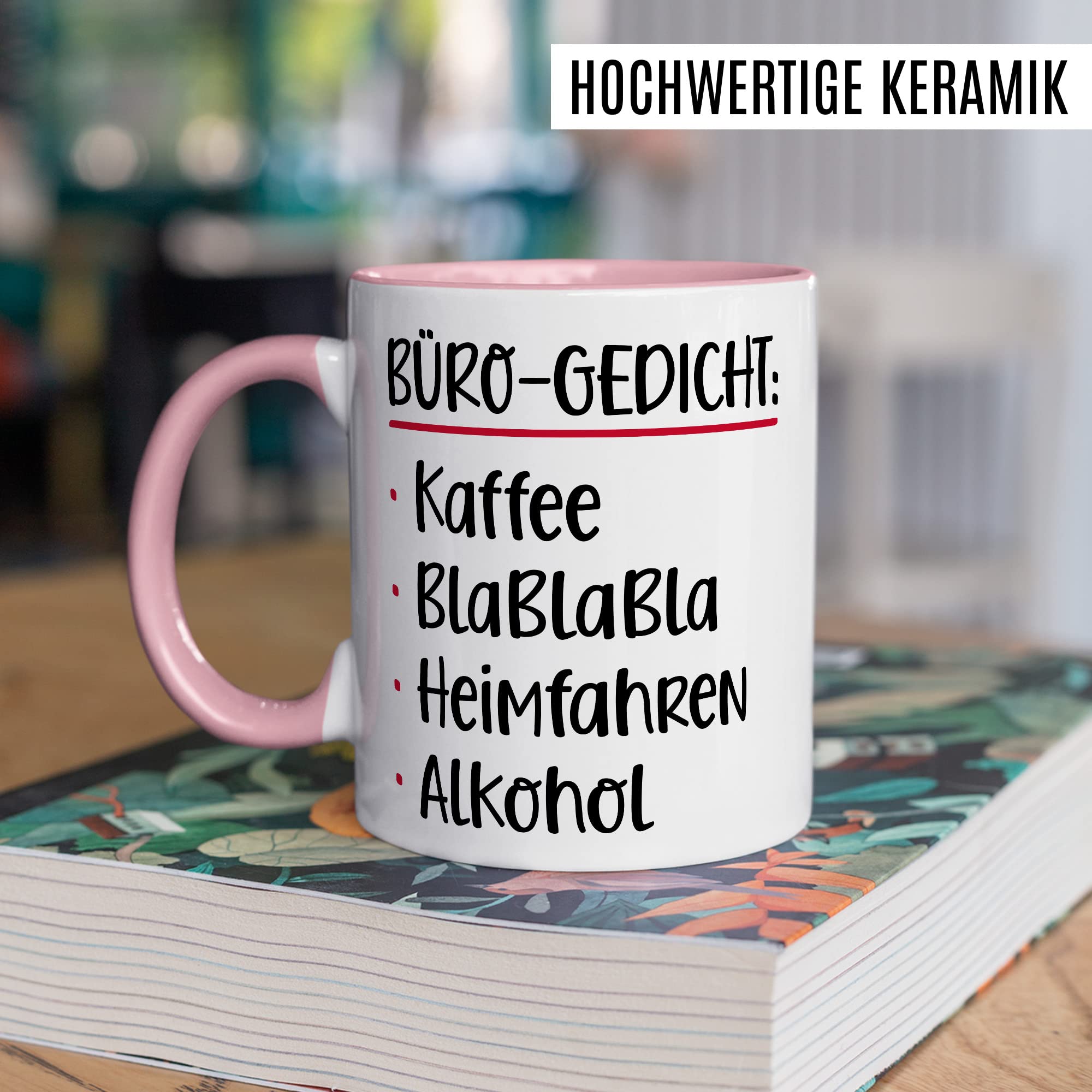 Büro Gedicht Tasse lustig Kaffee Alkohol Spruch Kaffeetasse Kollege Geschenk Kaffee-Becher Kollegin Geschenkidee Humor