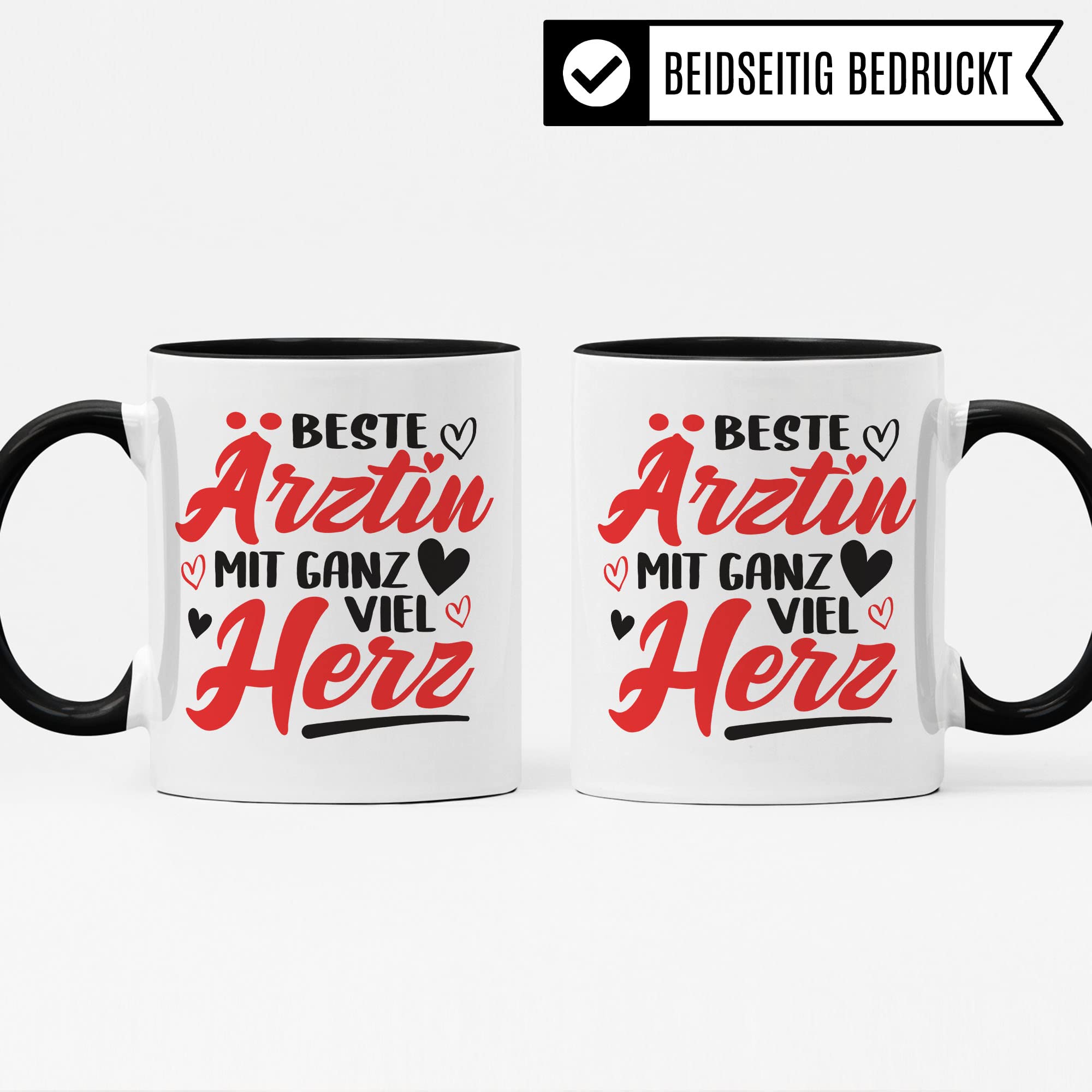 Ärztin Tasse, Beste Ärztin mit ganz viel Herz, Ärztin Geschenk Dankeschön Promotion Tasse schöner Spruch schönes Motiv Kaffeetasse Arzt Beruf, Geschenk für die besten Ärztin