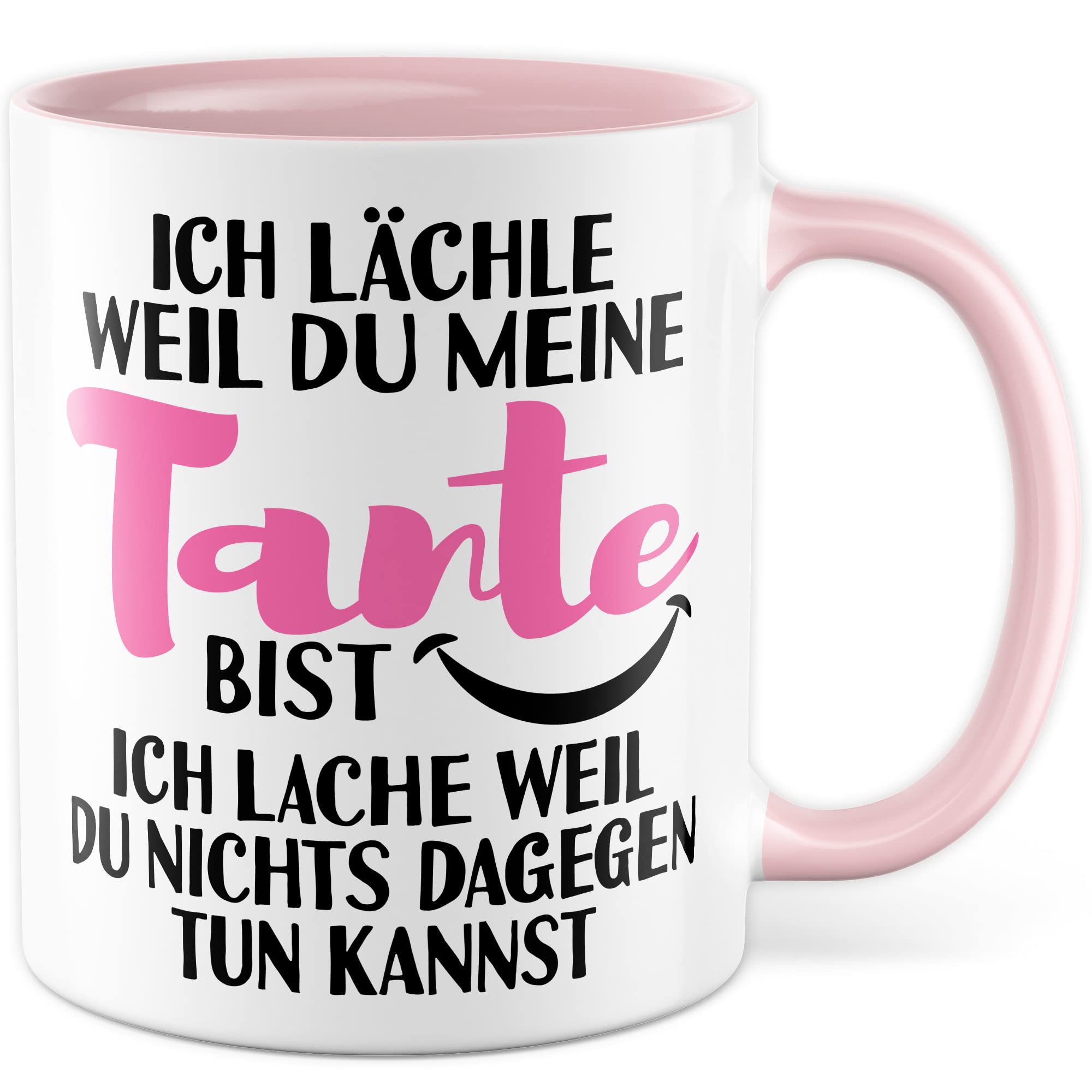 Onkel Tasse Geschenk, Ich lächle weil du mein Onkel bist - Ich lache weil du nichts dagegen tun kannst Geschenkidee Onkel Kaffee-Becher Kaffeetasse Tasse mit Spruch lustig Neffe Familie