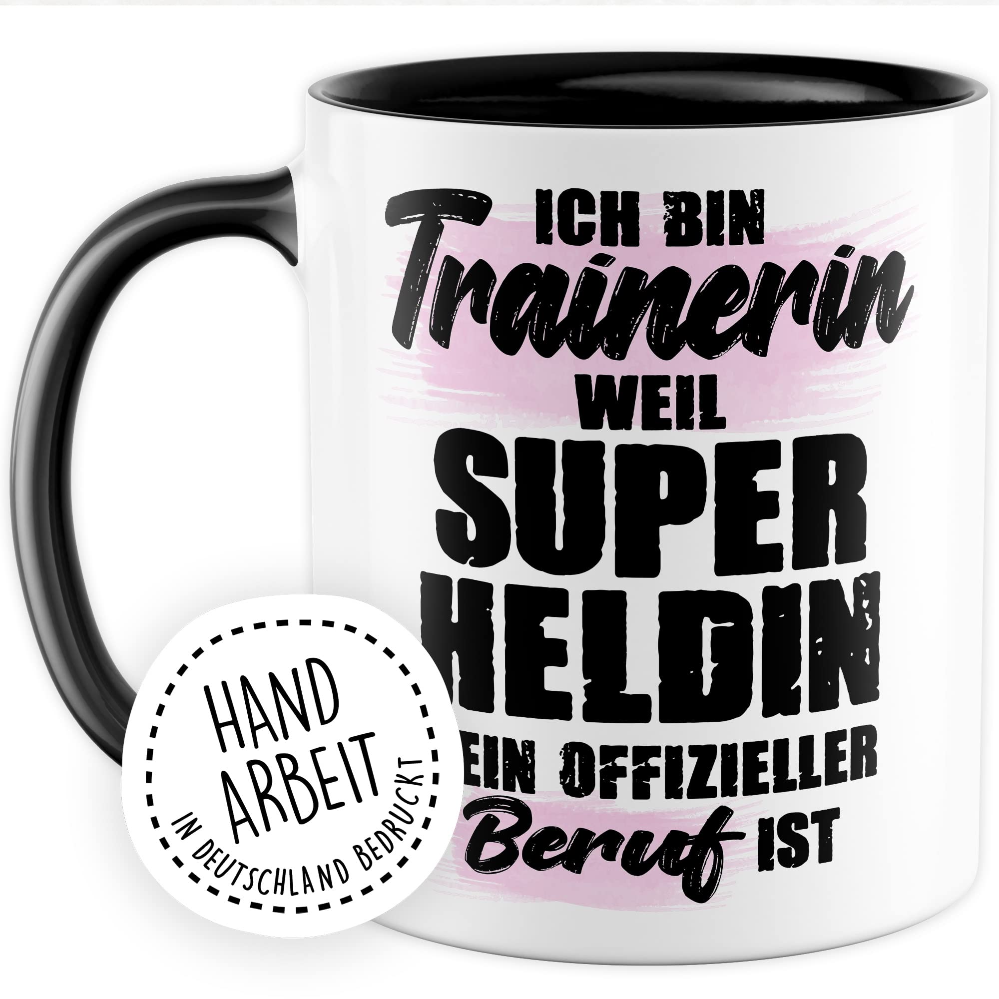 Tasse Trainerin Geschenk, Ich bin Trainerin weil Superhelding kein offizieller Beruf ist Geschenkidee Kaffee-Becher Kaffeetasse mit Spruch lustig Coach Teetasse