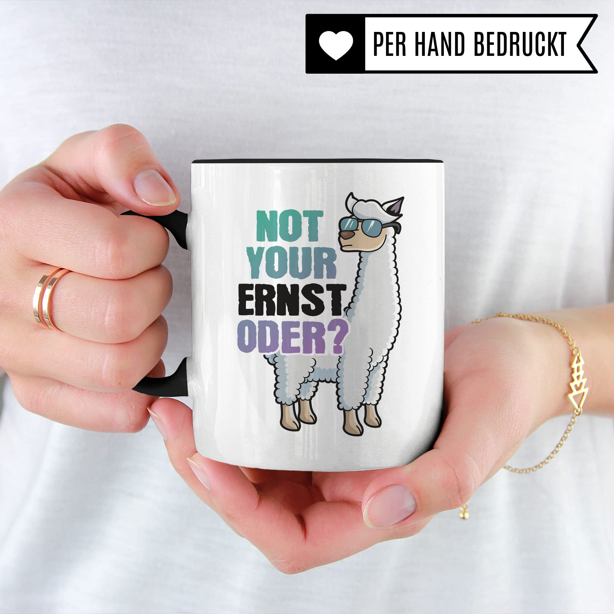 Tasse Alpaka-Motiv, Not your ernst oder? Spruch, Süßes Geschenk Alpakaliebhaber, süße Alpaka-Tasse Motiv Geschenkidee lustiger Spruch Beruf Freund Freundin Kollegen Kaffeetasse