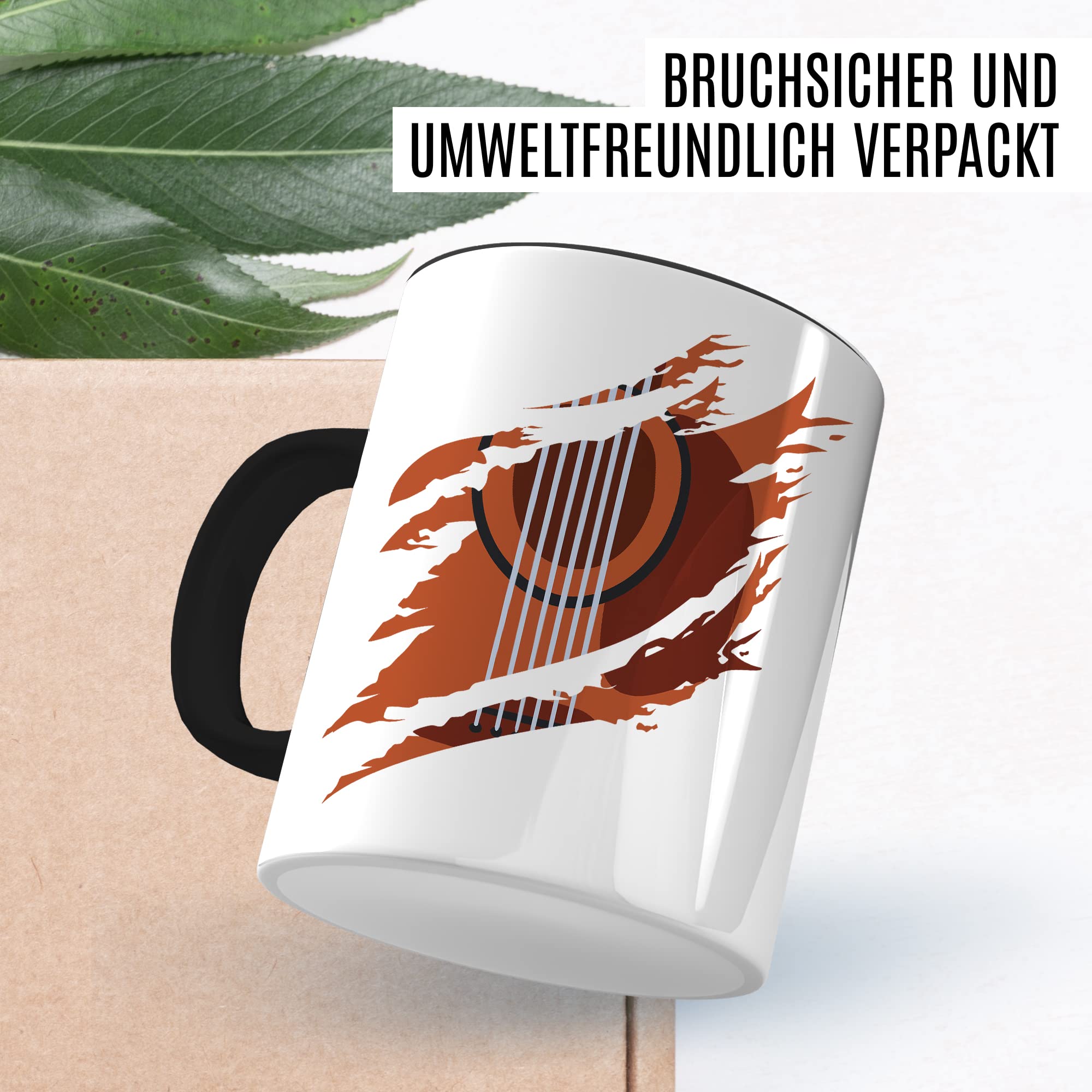 Gitarre Tasse Geschenk Gitarre-Motiv Geschenkidee Gitarrist Kaffee-Becher Kaffeetasse Gitarristin Teetasse Musiker Instrument Akustikgitarre E-Gitarre