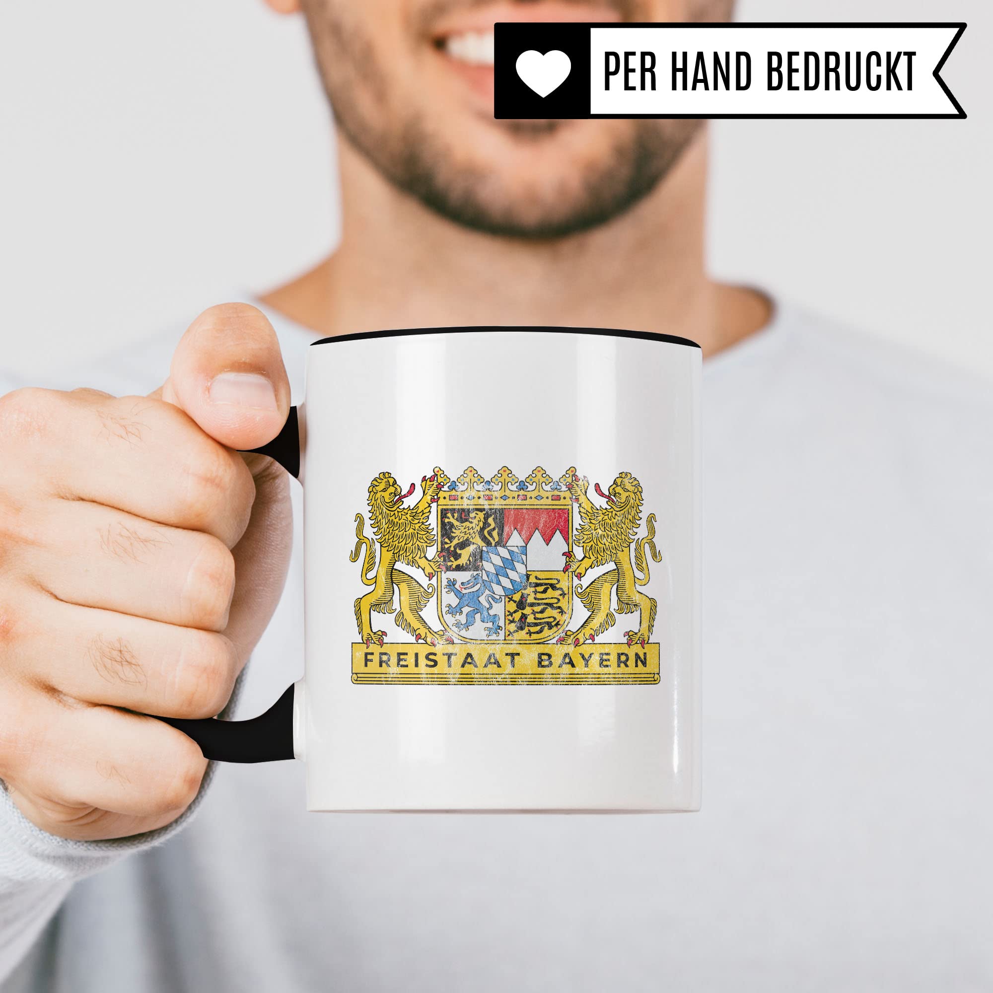 Freistaat Bayern Tasse Geschenkidee Heimat Kaffeetasse Humor Witz Geschenk für Bayer Kaffeebecher Bayrisch Becher