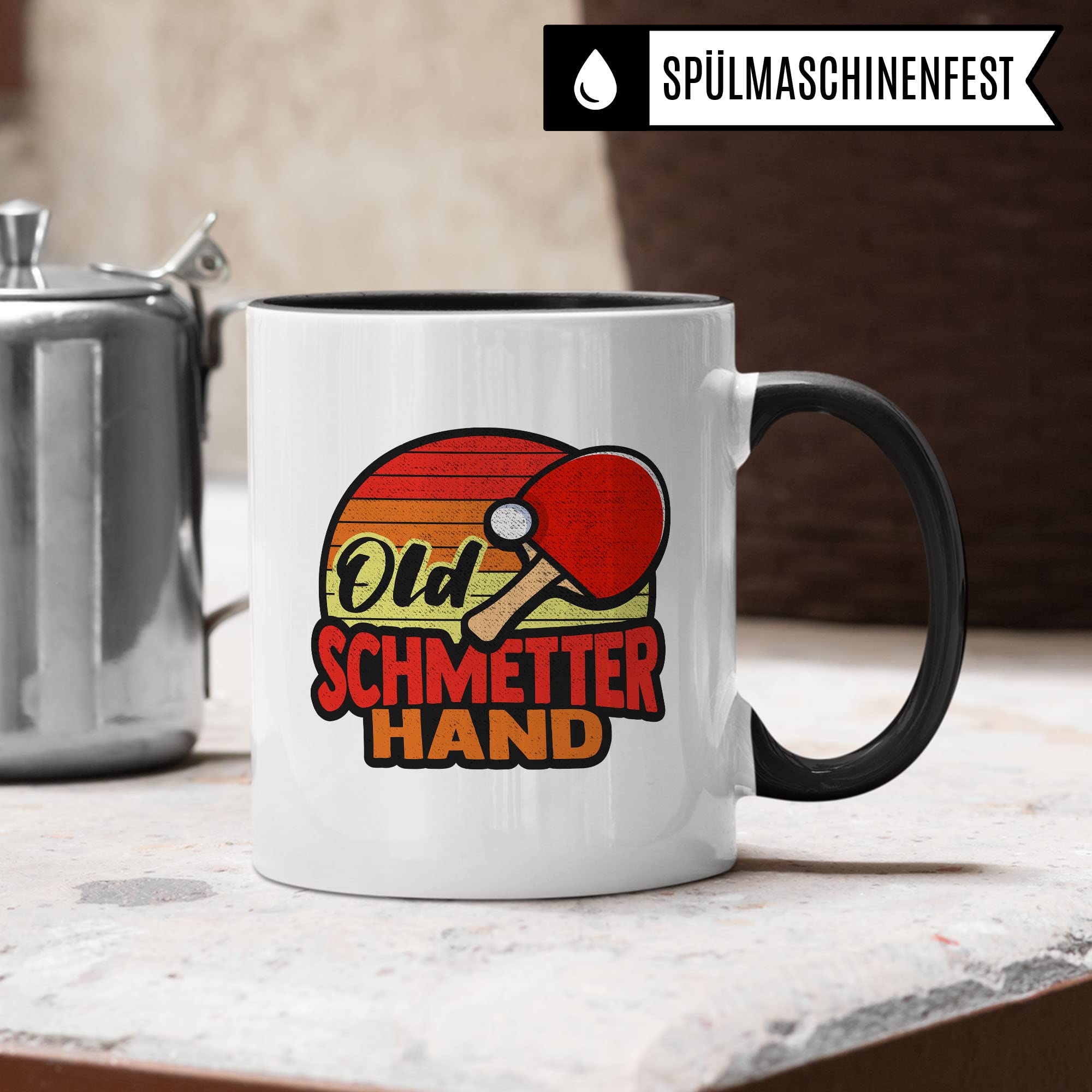 Old Schmetterhand Tasse, Tischtennisspieler Tischtennis-Spielerin, lustiger Spruch Tischtennisprofi Tischtennisliebhaber, Geschenk Kaffeetasse für Spielpartner