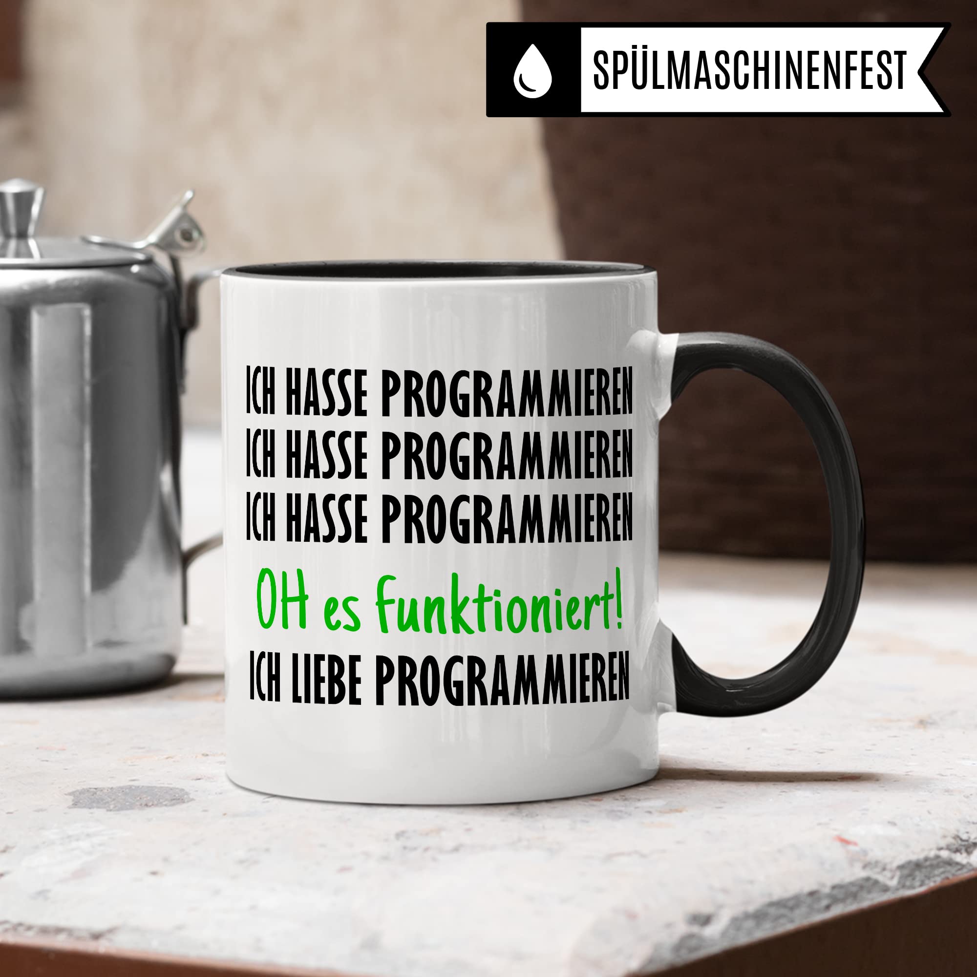 Programmieren Tasse Informatiker Kaffeetasse Informatikstudent Kaffee-Becher lustig Geschenk Sarkasmus Geschenkidee Programmierer