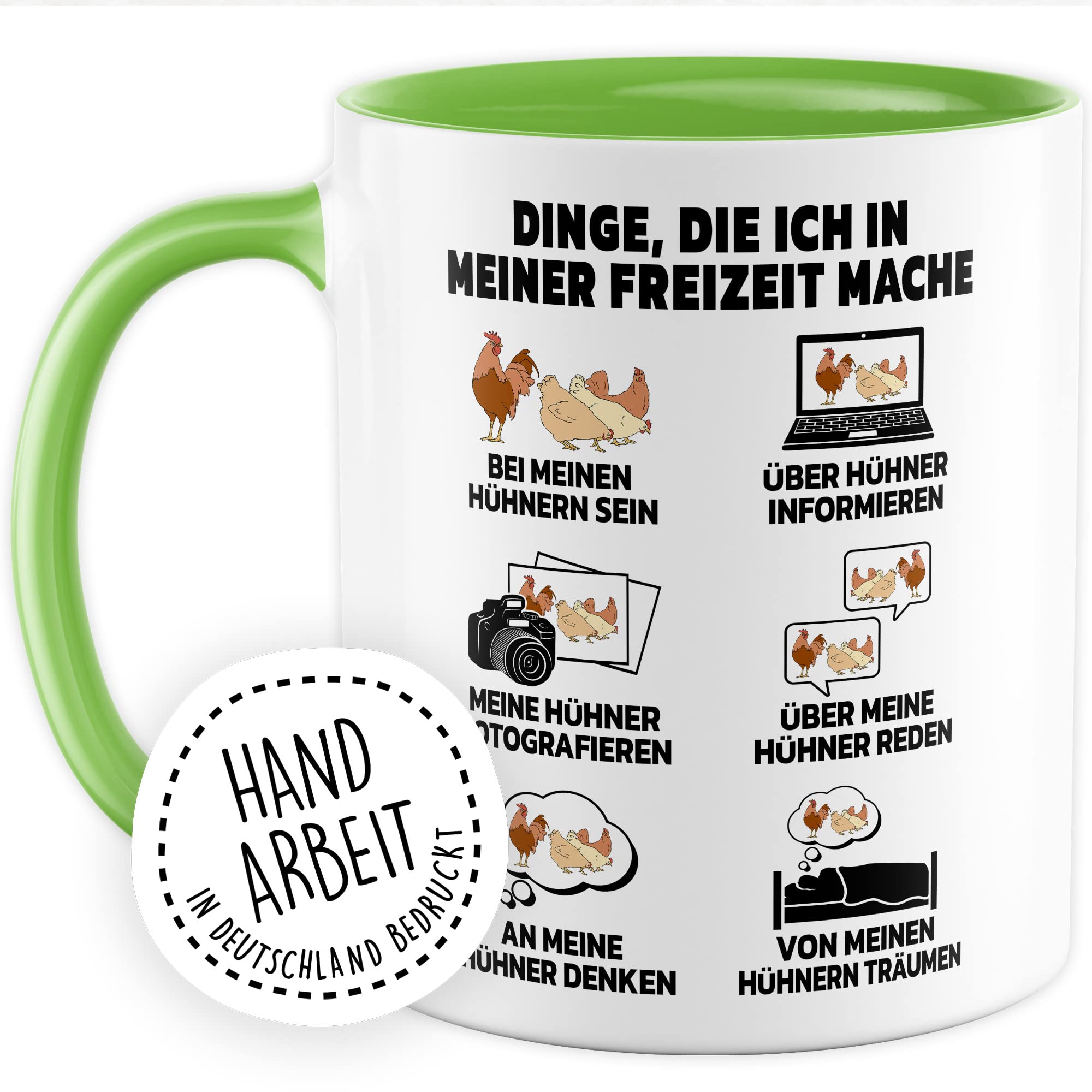 Hühner Tasse Henne Geschenkidee Kaffeetasse Huhn Geschenk für Hühner-Besitzer Kaffeebecher Hahn Becher