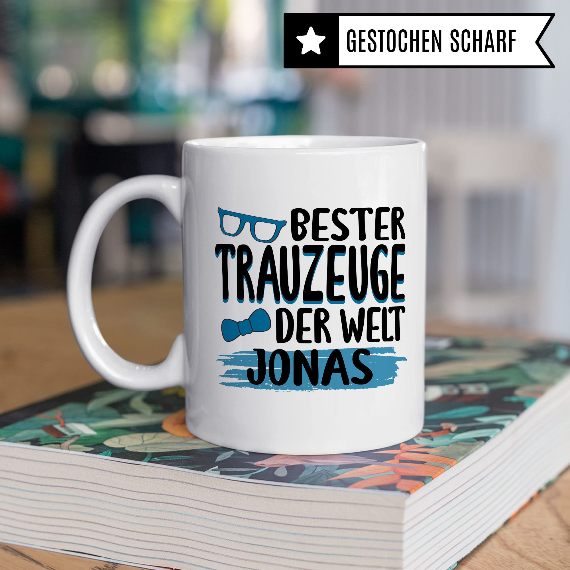 Trauzeuge personalisierbare Tasse, Trauzeuge fragen, Bester Trauzeuge der Welt - NAME, Geschenk Trauzeuge personalisierbar süßes Motiv schöne Geschenkidee Kaffetasse Teebecher Hochzeit