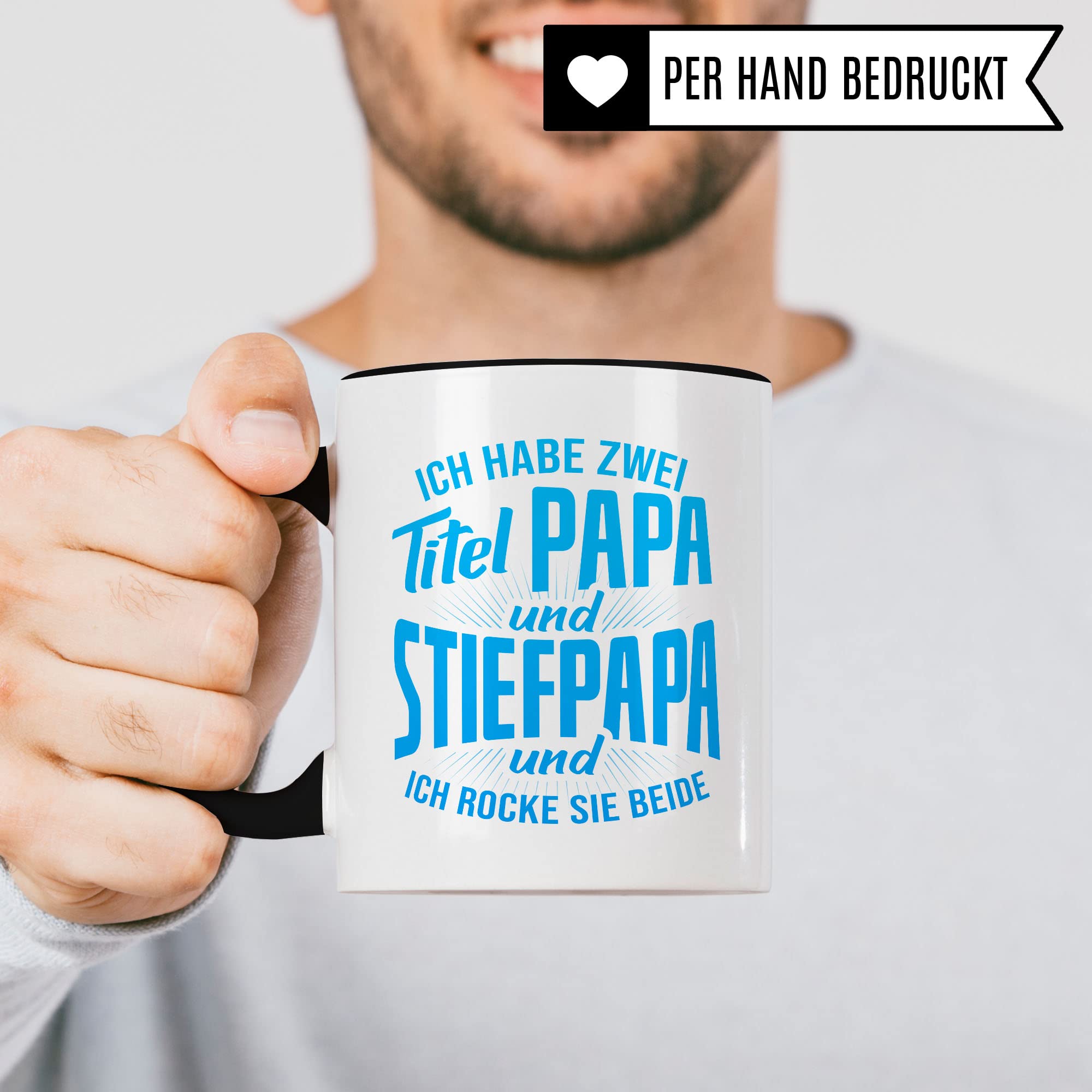 Stiefpapa Tasse Geschenkidee Bonuspapa Kaffeetasse Humor Witz Geschenk für Papa Kaffeebecher Stiefvater Becher