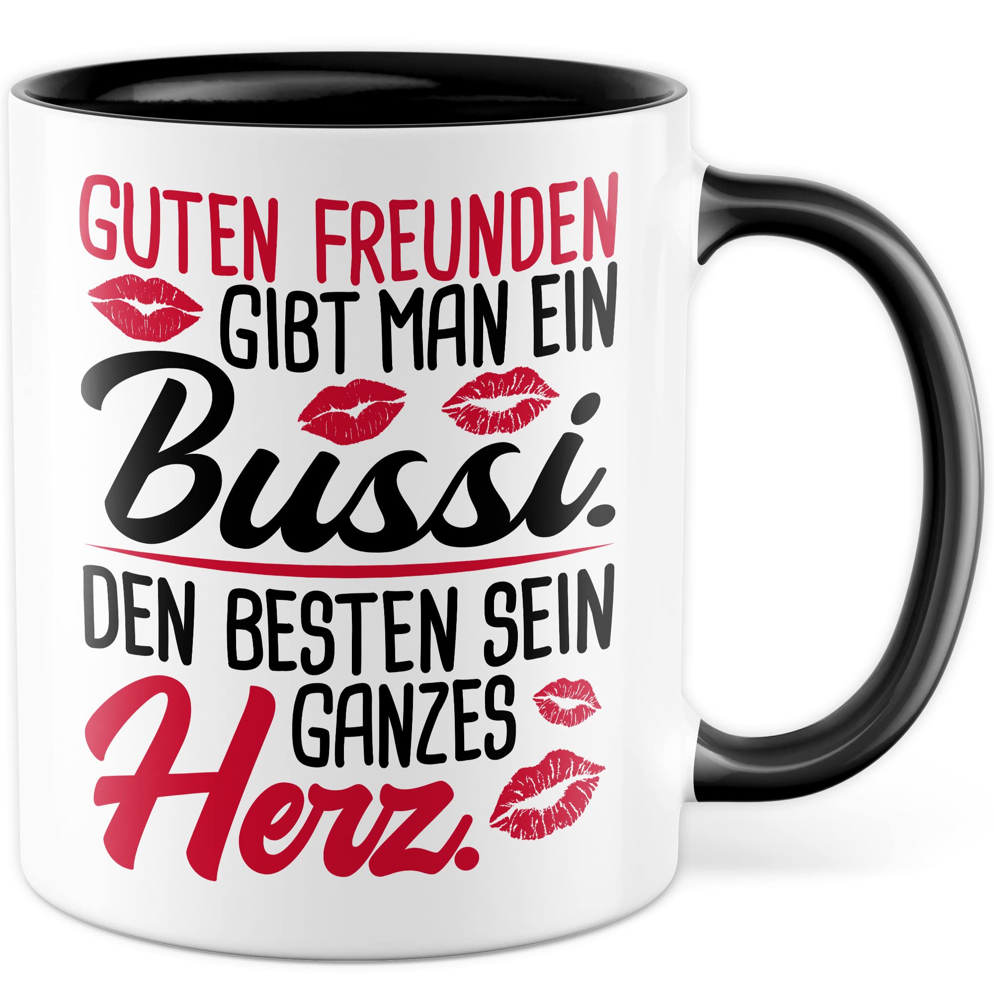 Freunde Tasse Freundinnen Kaffeetasse Freundschaft Kaffee-Becher Frauen Beste Freundin Geschenk-Idee Guten Freunden Bussi Besten Herz Spruch