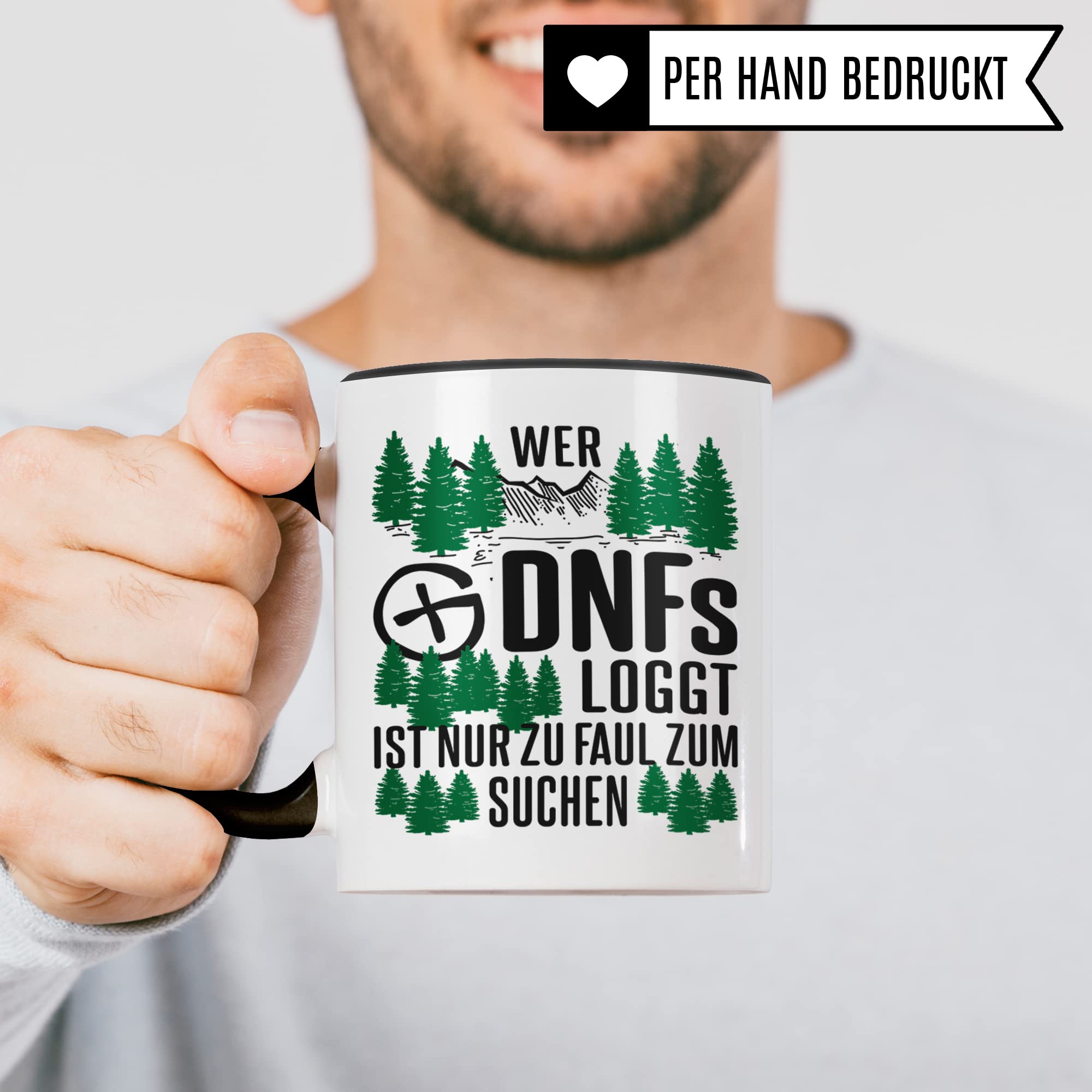 Geocacher Tasse, Geocaching Geschenk Geocaches Kaffeebecher, Kaffeetasse Humor Witz Geschenkidee für Cacher, DNF Becher