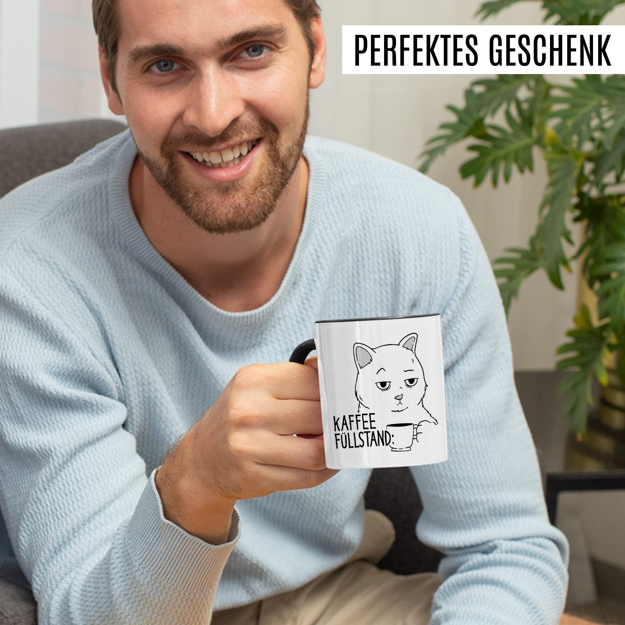 Tasse Kaffee-Füllstand Geschenk, Zu müde zum arbeiten gleich fang ich an Geschenkidee Kaffee-Liebhaber Kaffee-Becher Kaffeetasse Kaffee-Fans Kaffee-Genießer Tasse mit Spruch lustig