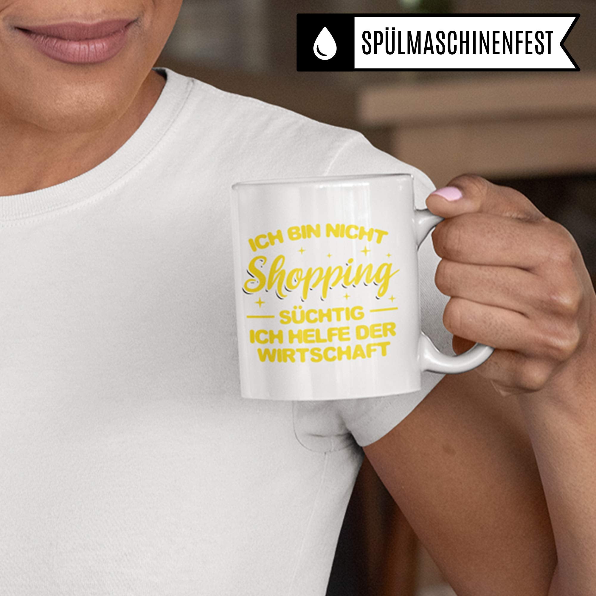 Pagma Druck Tasse Shopping, Shopping Queen Geschenk Becher, Shoppen Einkaufen Frauen Geschenkidee, Kaffeetasse Shopping-Queen Witz Kaffeebecher Witz