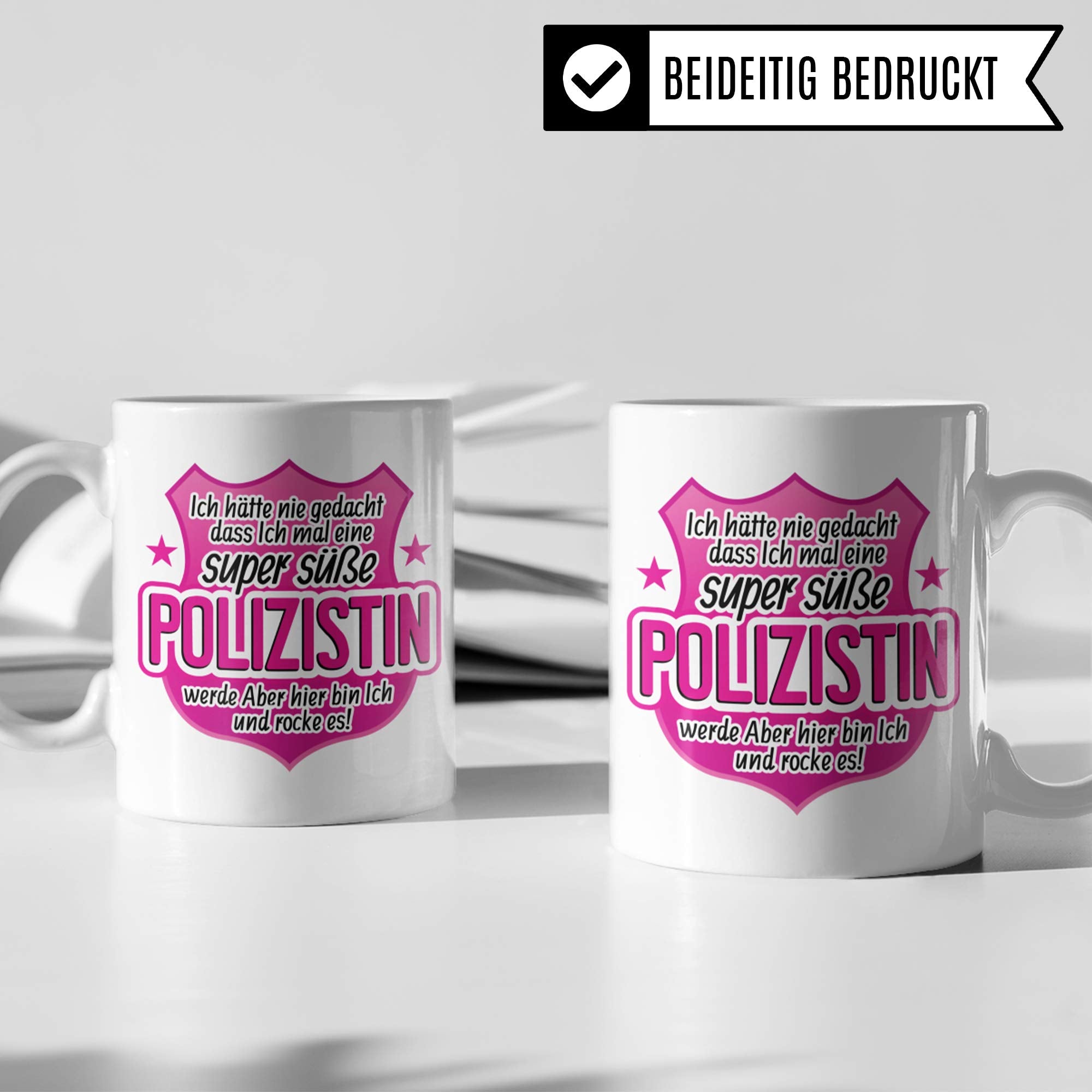 Pagma Druck Tasse Polizei, Polizistin Geschenk, Becher Polizist Frauen Geschenkidee Kaffeetasse, Ausbildung lustig Polizeibeamtin Kaffeebecher