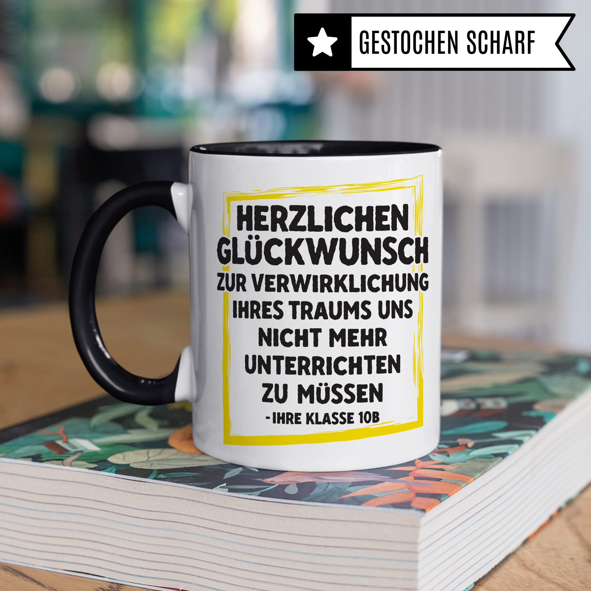 Tasse Lehrer Geschenk lustig personalisiert Lehrerin Kaffee-Tasse Geschenkidee Grundschule Tasse Abschied Abschiedsgeschenk Gymnasium Kaffee-Becher