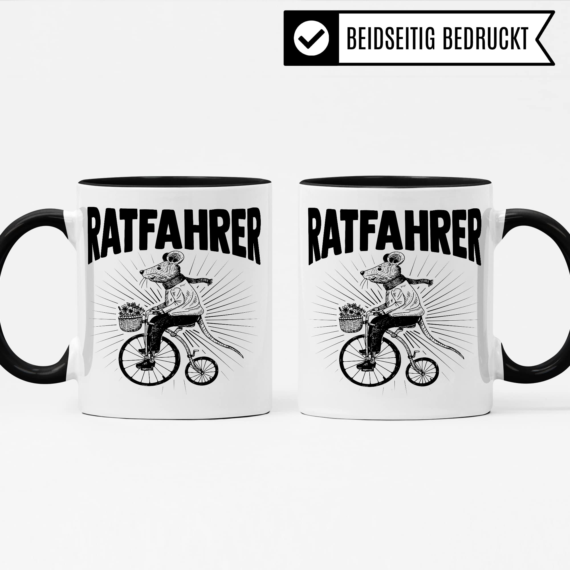 Ratfahrer Tasse Fahrrad Kaffeetasse Ratte Kaffee-becher Fahrradliebe Bike lustig Geschenk Fahrradfahren Geschenkidee Motiv Biker