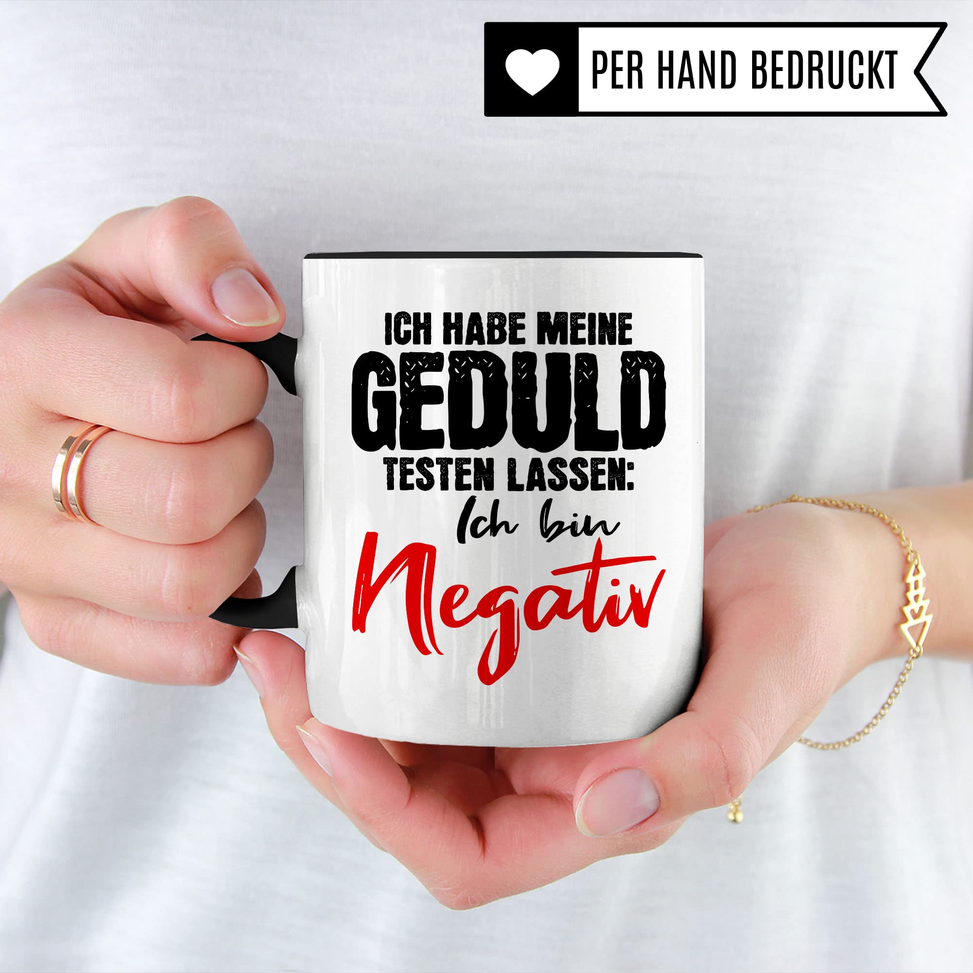 Tasse lustig: Ich habe meine Geduld testen lassen Ich bin negativ, Lustige Tasse mit Spruch, Geschenk Lehrer Kollegen Arbeiter Büro lustig, Tasse Sarkasmus sarkastische Spruch Tasse Witz