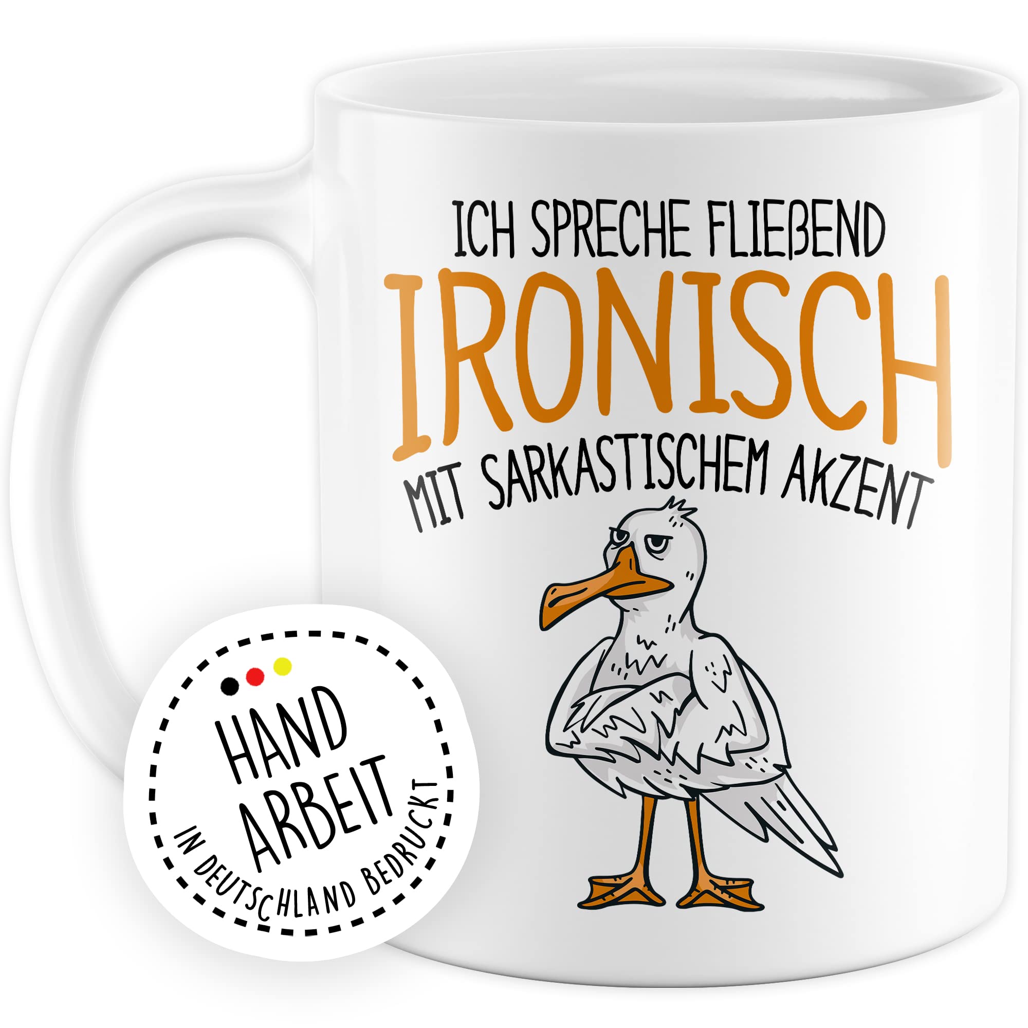 Tasse Sarkasmus Geschenk, Ich spreche fließend ironisch mit sarkastischem Akzent Geschenkidee Kaffee-Becher Kaffeetasse Ironie Sarkasmus Teetasse Witztasse Tasse mit Spruch lustig