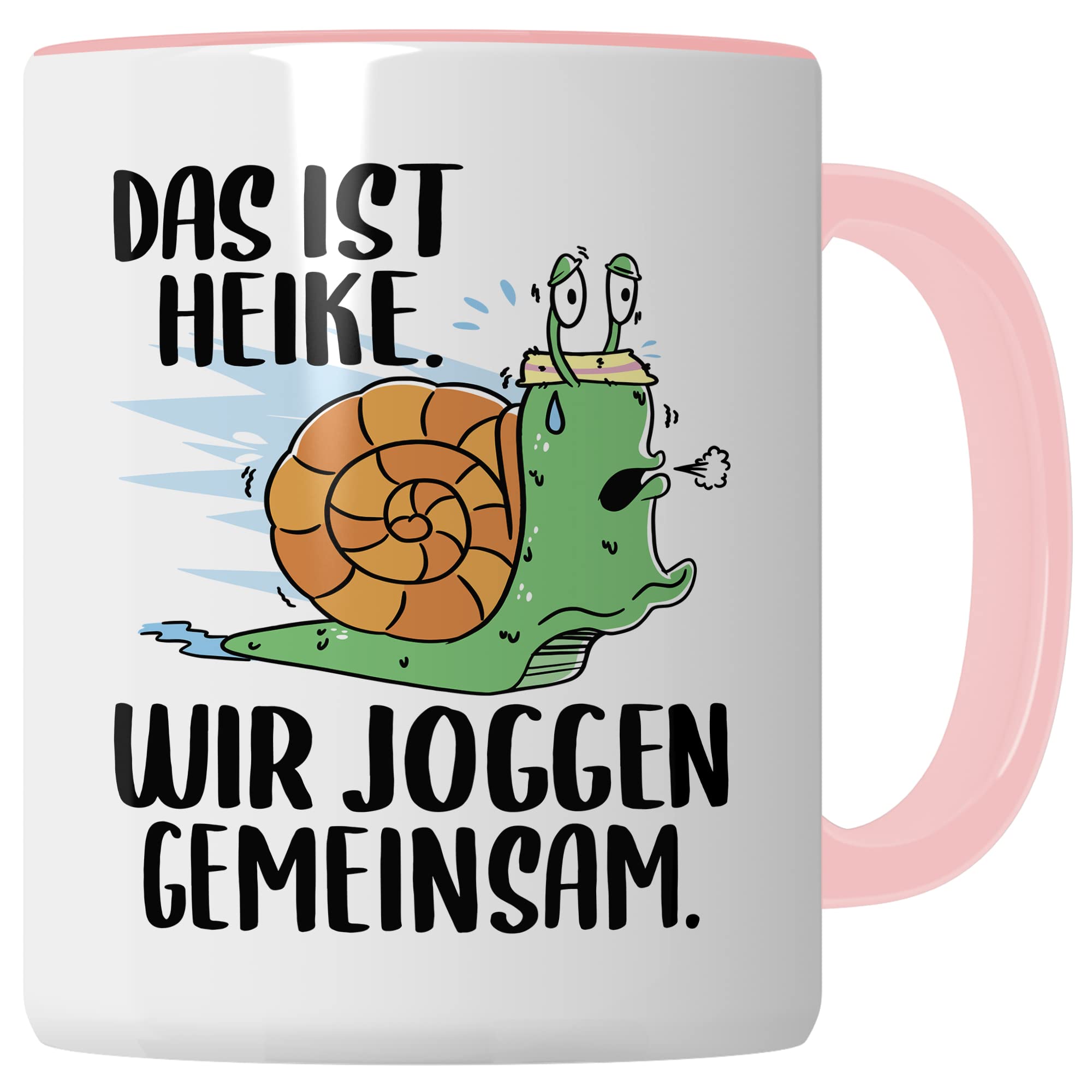 lustige Tasse Humorvolle Kaffeetasse mit Spruch Kaffee-Becher Witz Schnecke Joggen Spruch Geschenk-Idee Das ist Heike