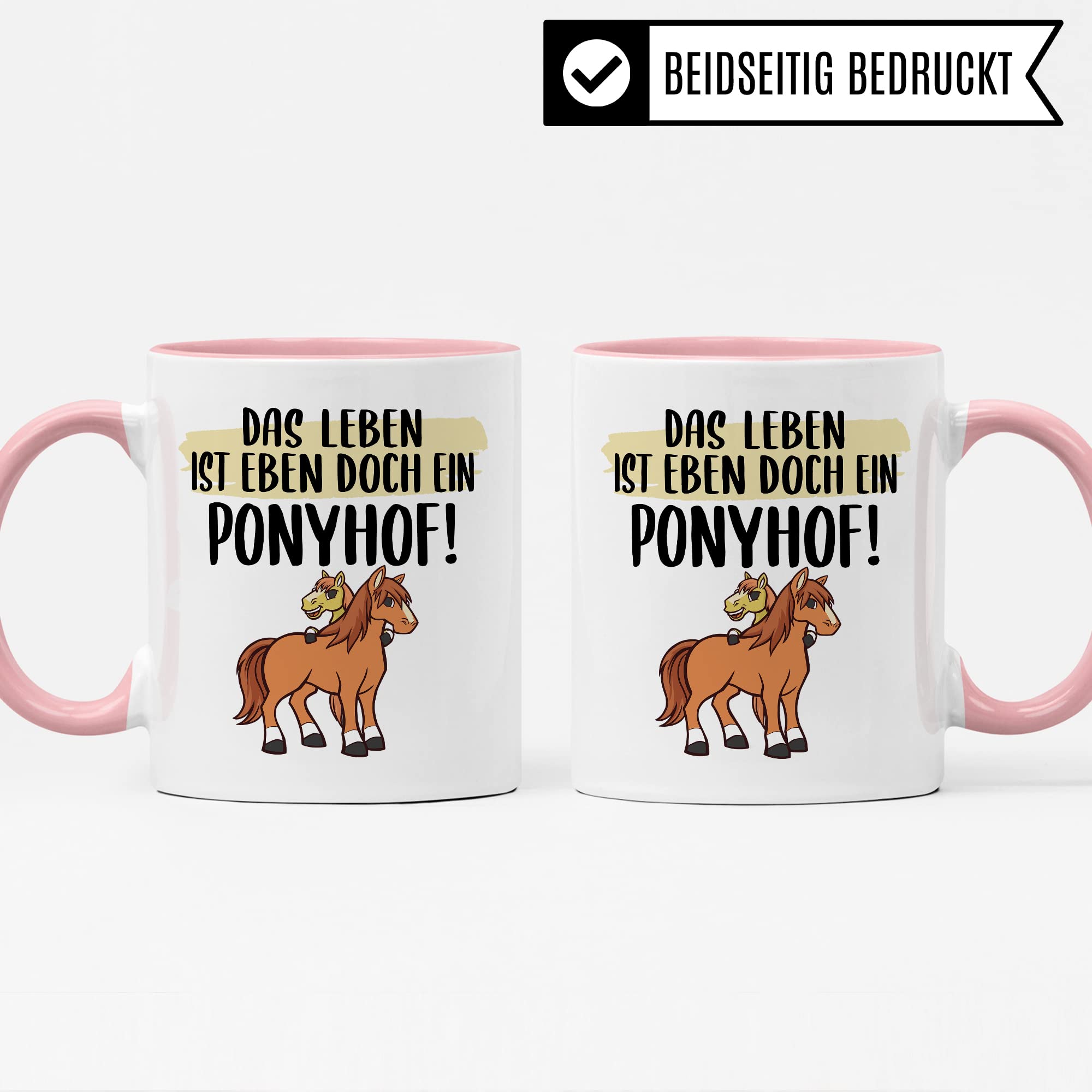 Das Leben ist ein Ponyhof Tasse Pferd Pferde Kaffeetasse Reiterin Kaffee-Becher Reiten beste Freundin Vierbeiner Teetasse Pferdemädchen Mädchen Pferdeliebhaber Geschenk Geschenkidee Stall Reiter