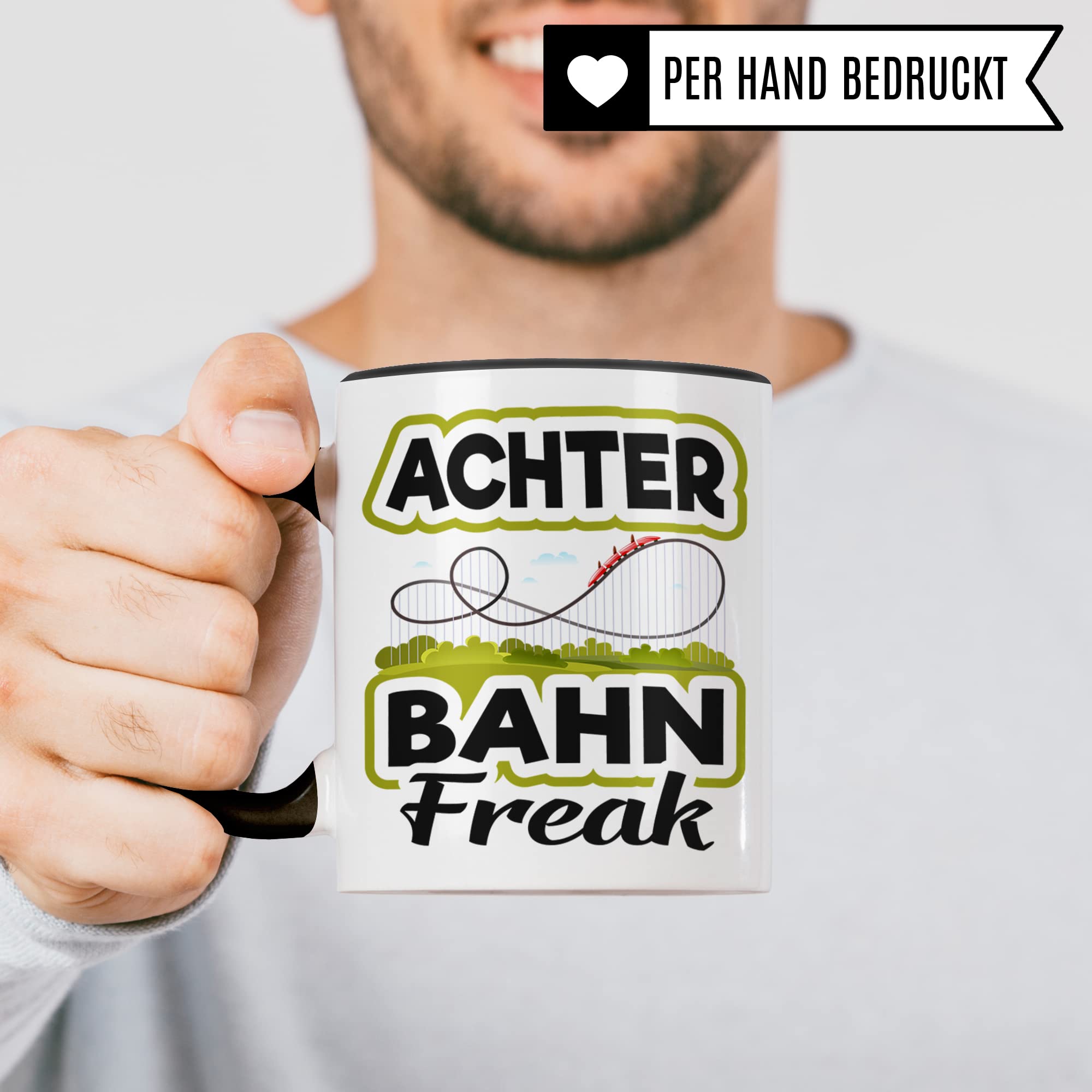 Achterbahn Tasse, Freizeitpark Kaffeetasse Geschenk für Achterbahnfans, Kaffeebecher für Kinder Frauen Männer, Rollercoaster Geschenkidee