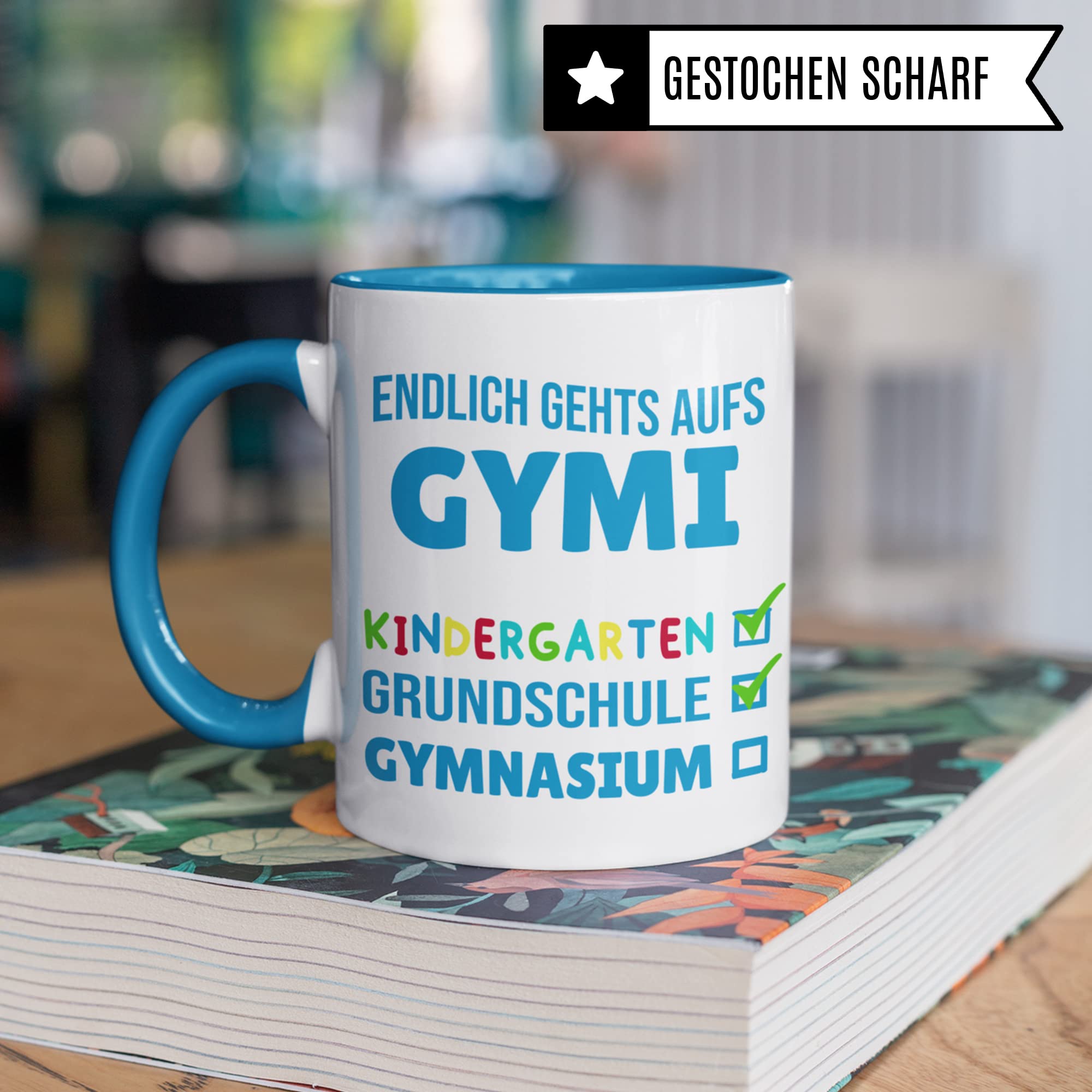 Tasse 5. Klasse Gymnasium - Geschenk Schulwechsel Grundschule Gymnasium Übergang - Geschenkidee Übertritt Gymnasiast Jungen - Kakaobecher Schule Schüler Gymi Becher