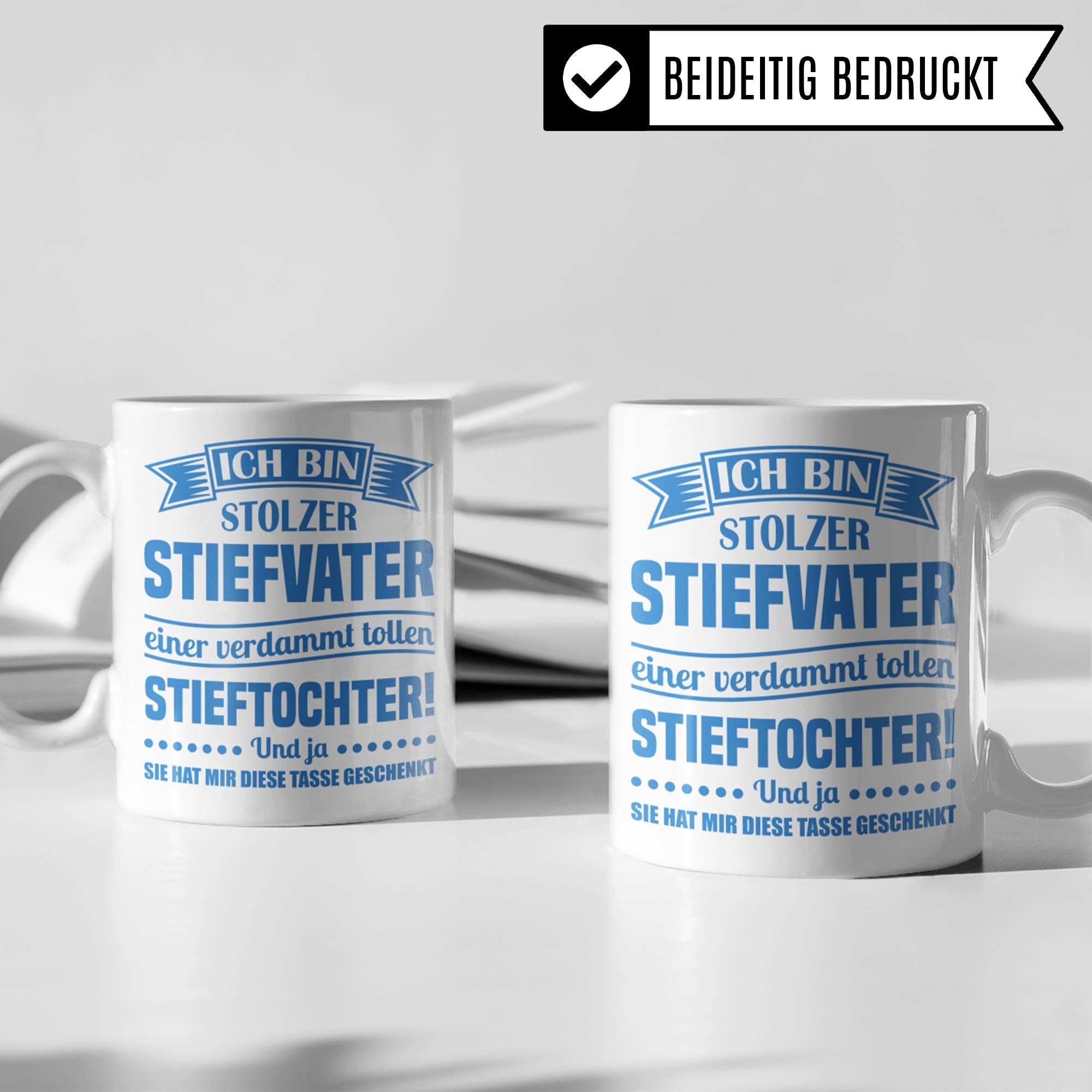 Pagma Druck Tasse Stiefvater Stieftochter, Bonus Papa Kaffeebecher Geschenk Spruch, Bonuspapa Stief Vater Geschenkidee