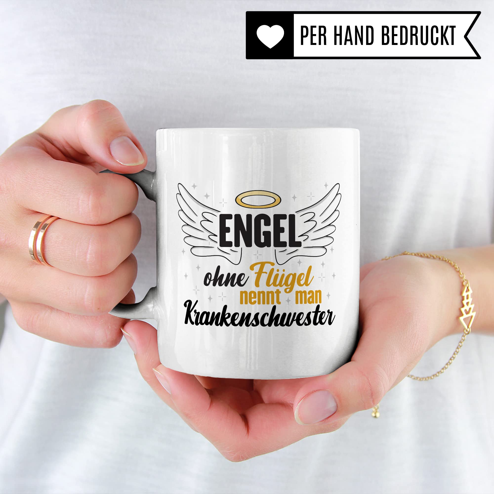 Krankenschwester Tasse, Engel ohne Flügel nennt man Krankenschwester, Krankenschwester Geschenk Medizinische Fachangestellte Arzthelferin Kaffee-Becher