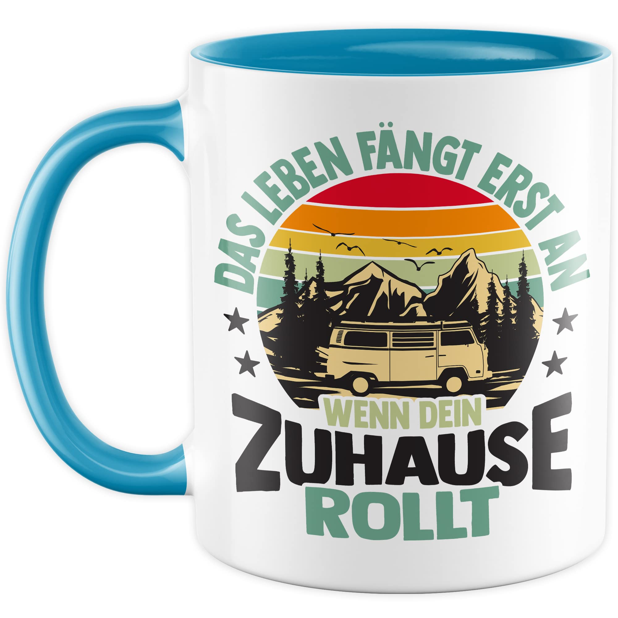 Wohnmobil Tasse Wohnwagen Kaffeetasse Camping Geschenk Camper Kaffee-Becher Geschenkidee Outdoorfans Camperin Campingvan Campingwagen Campingplatz Zelten