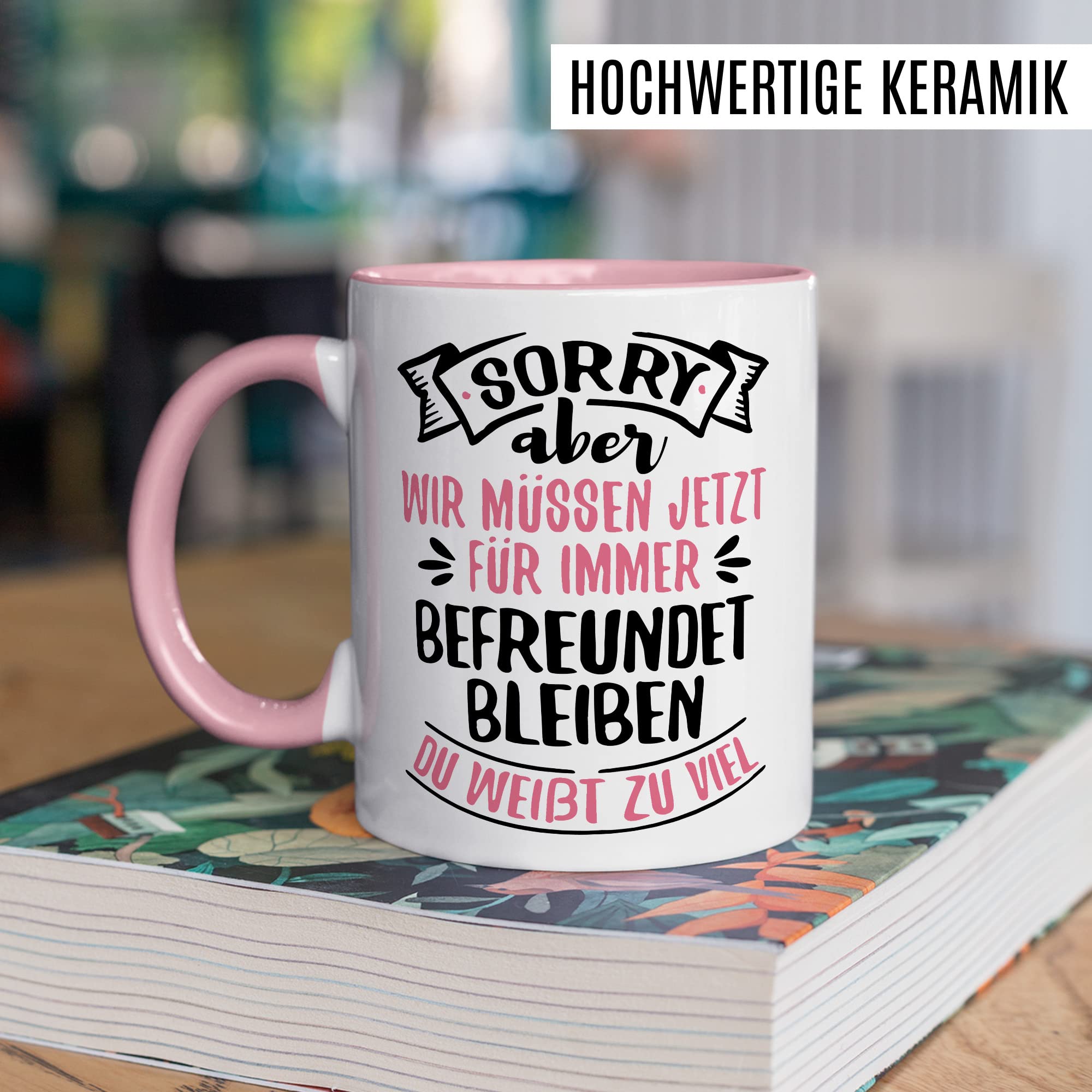 Abschied Tasse Abschiedsgeschenk Kaffeetasse Du weißt zu viel Spruch lustiger Kaffee-Becher Jobwechsel Kollege Kollegin Ruhestand Geschenkidee Rente Geschenk Humor Freunde bleiben