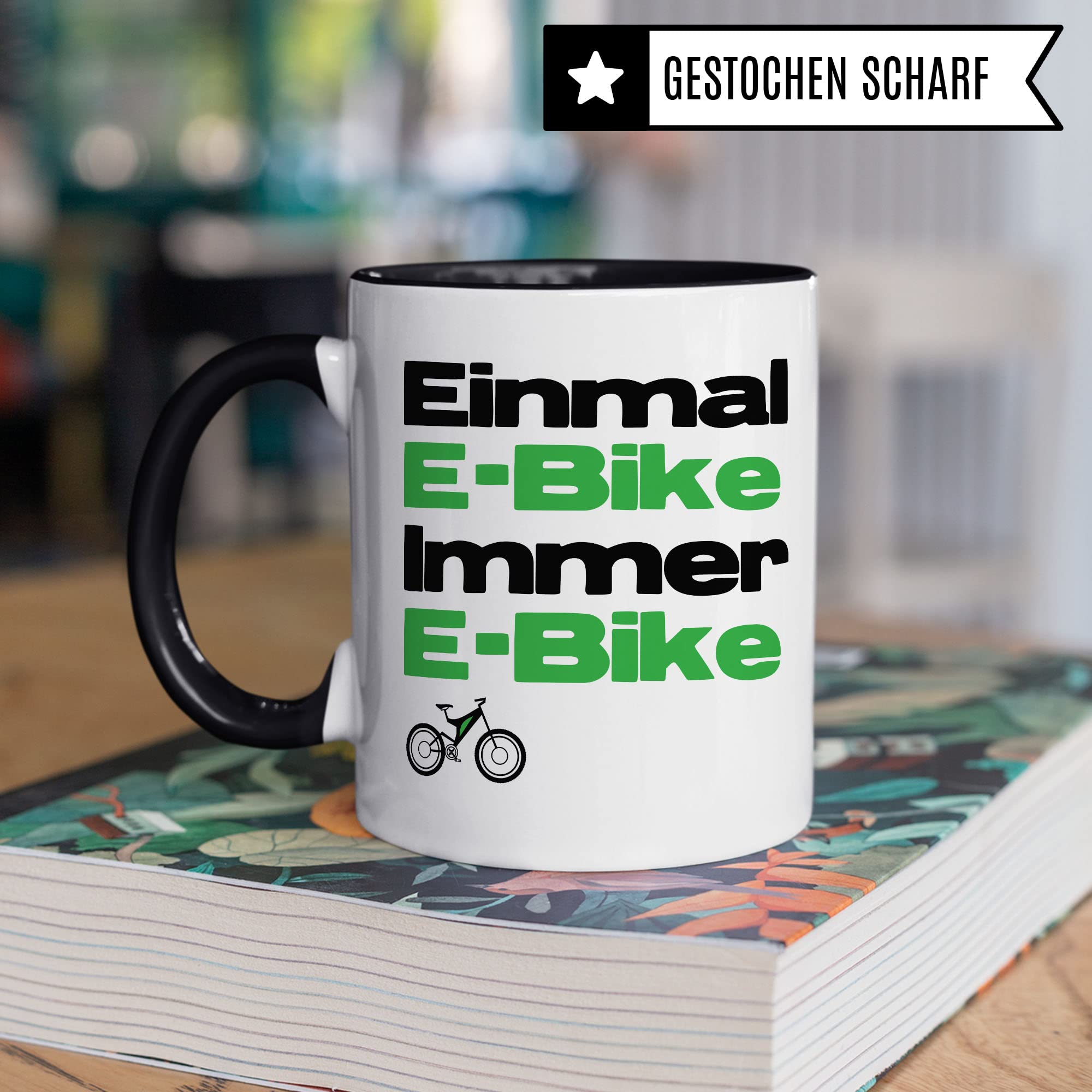 E-Bike Tasse Geschenk Fahrrad Kaffeetasse Geschenkidee für Fahrradfahrer Kaffeebecher Elektrofahrrad Becher