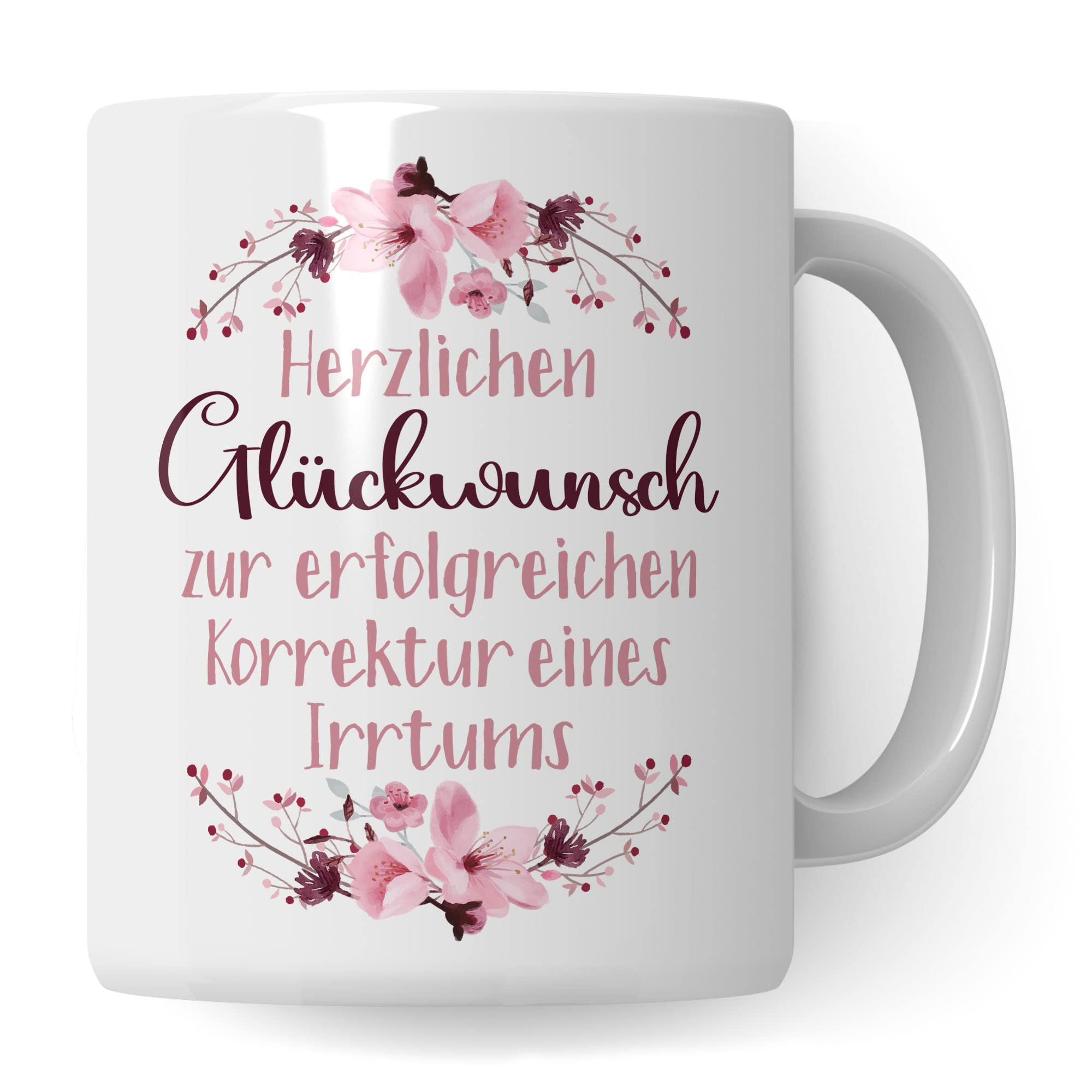 Scheidung Tasse, Herzlichen Glückwunsch zur erfolgreichen Korrektur eines Irrtums, Scheidung Trennung Spruch lustig Motiv Geschenkidee Kaffeetasse divorce Kaffee-Becher