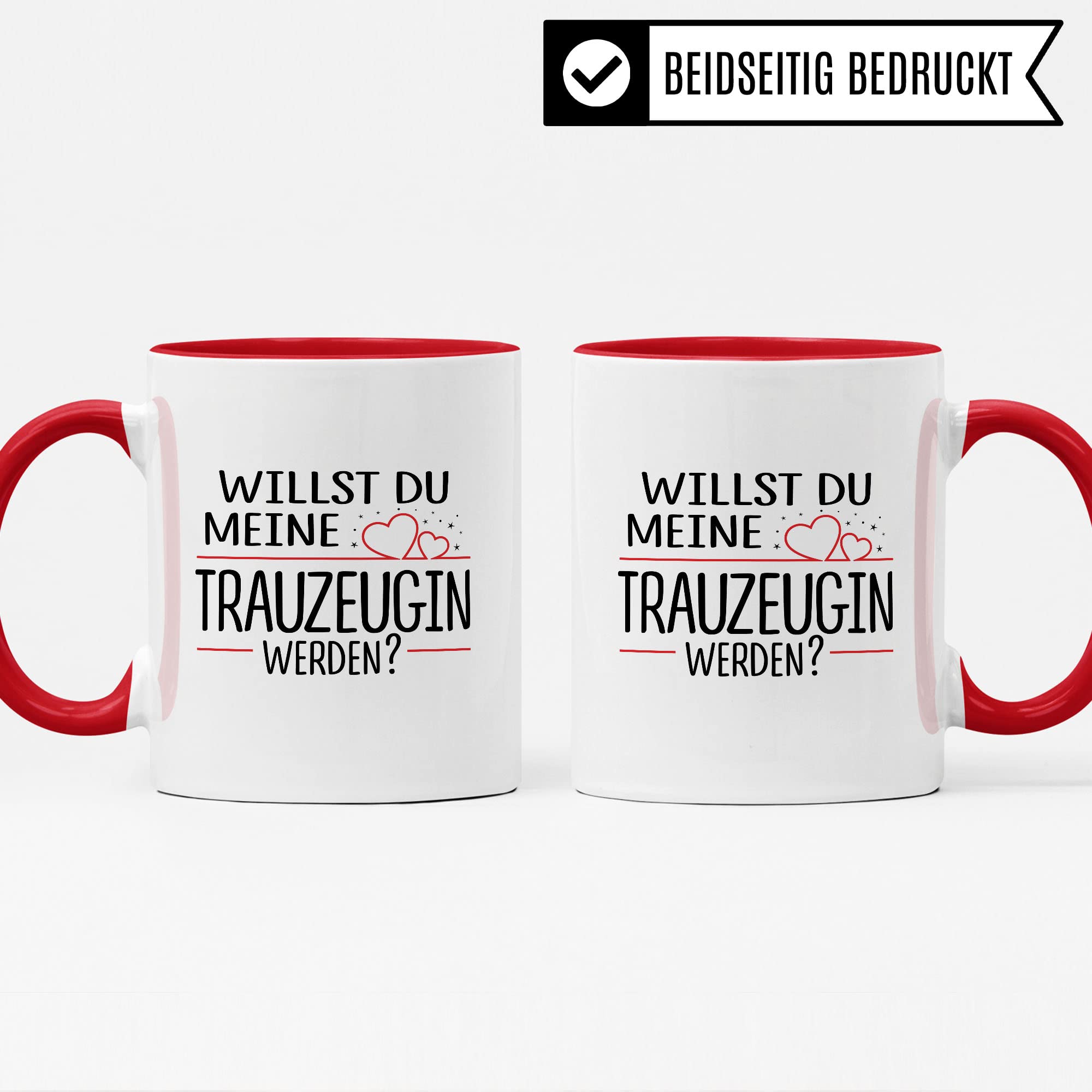 Trauzeugin fragen Tasse Willst du meine Trauzeugin werden? Geschenk Trauzeugin süßes Motiv schöne Geschenkidee Kaffeetasse Teebecher Hochzeit