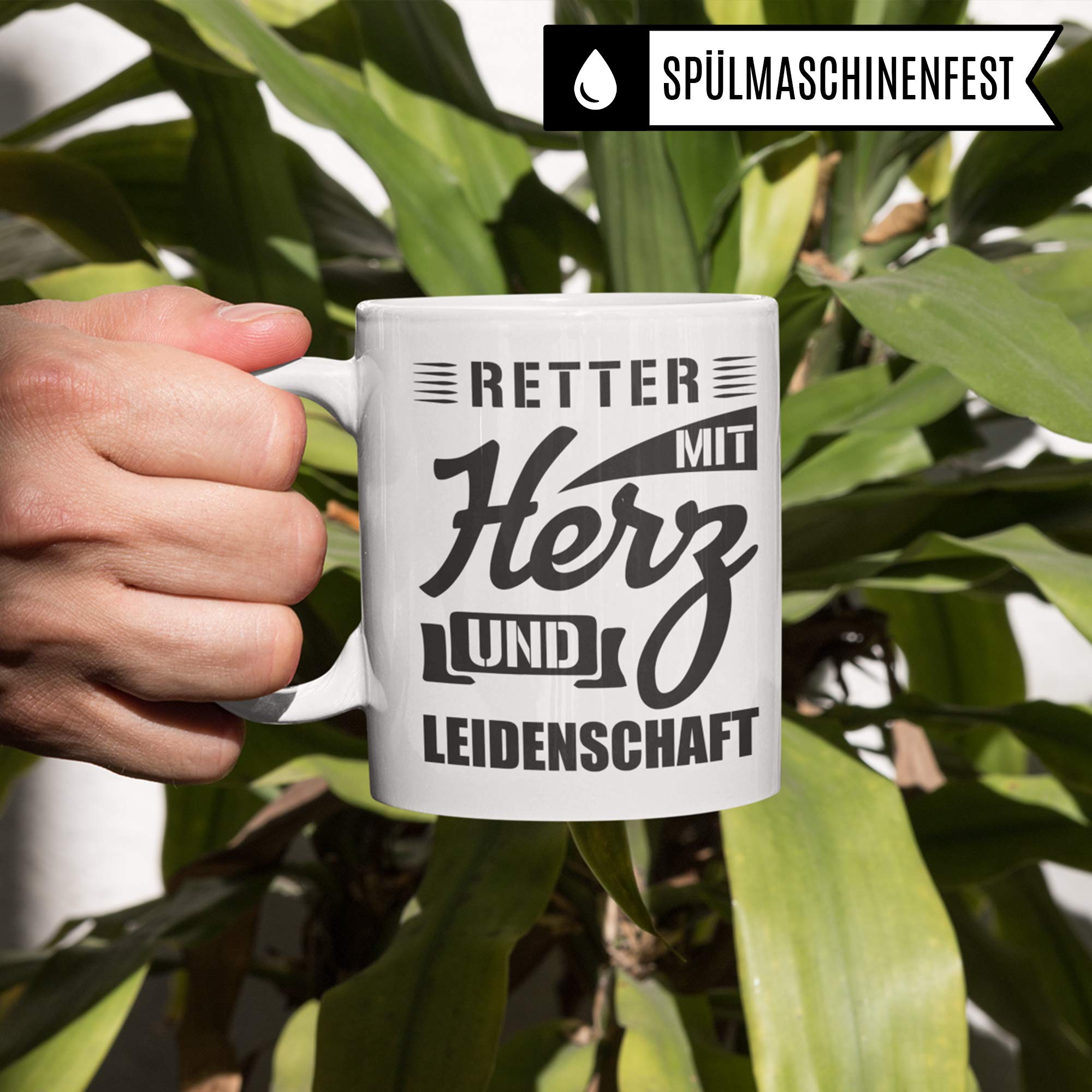 Pagma Druck Retter Tasse Rettungsdienst Sanitäter, Rettungssanitäter Kaffeebecher Geschenk Spruch, Krankenwagen Becher Geschenkidee (Weiß/Weiß)