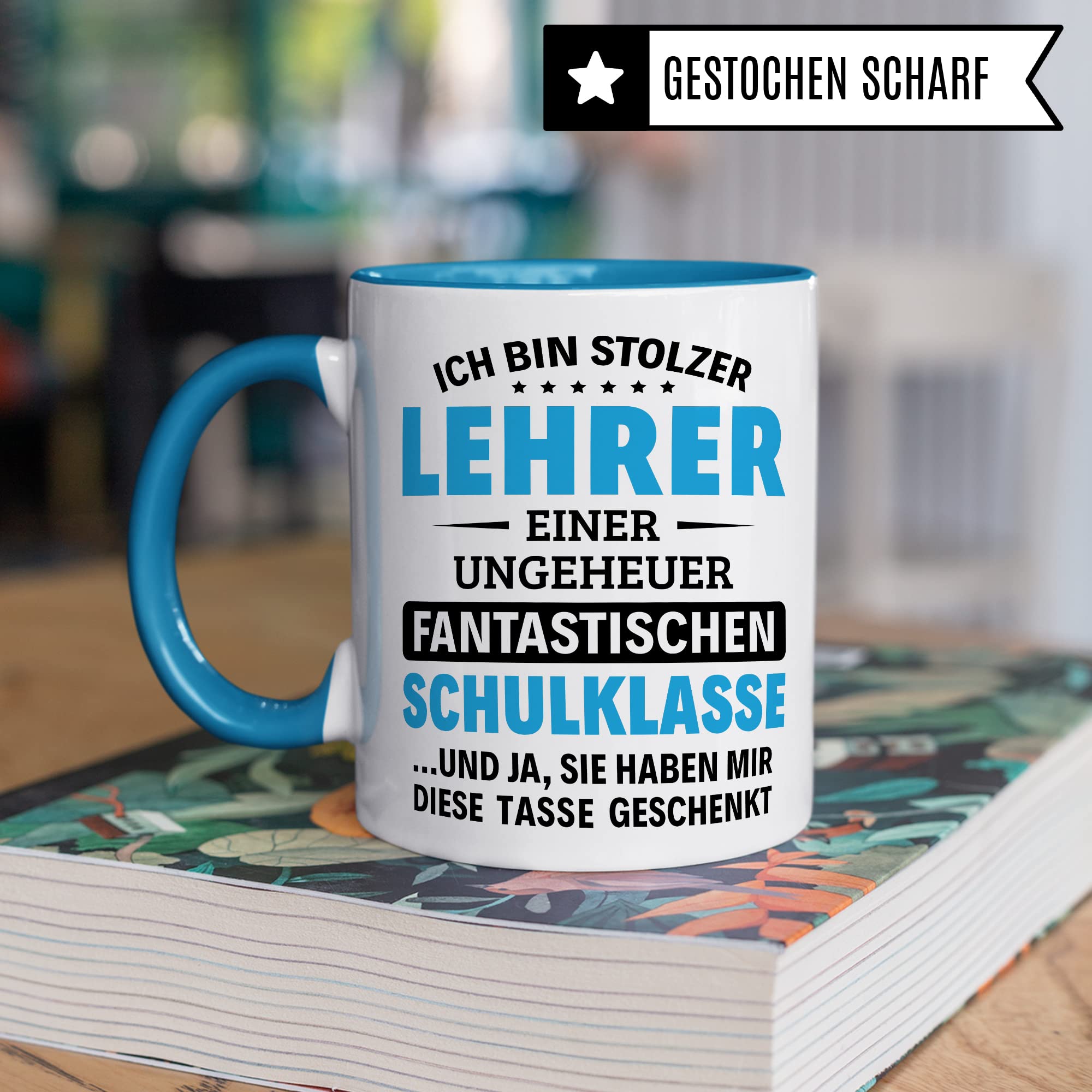 Lehrer Tasse Geschenkidee, Dankeschön Geschenk Schule Kaffeebecher mit Spruch lustig, Kaffeetasse Humor Witz Schul-Klasse Schüler Becher