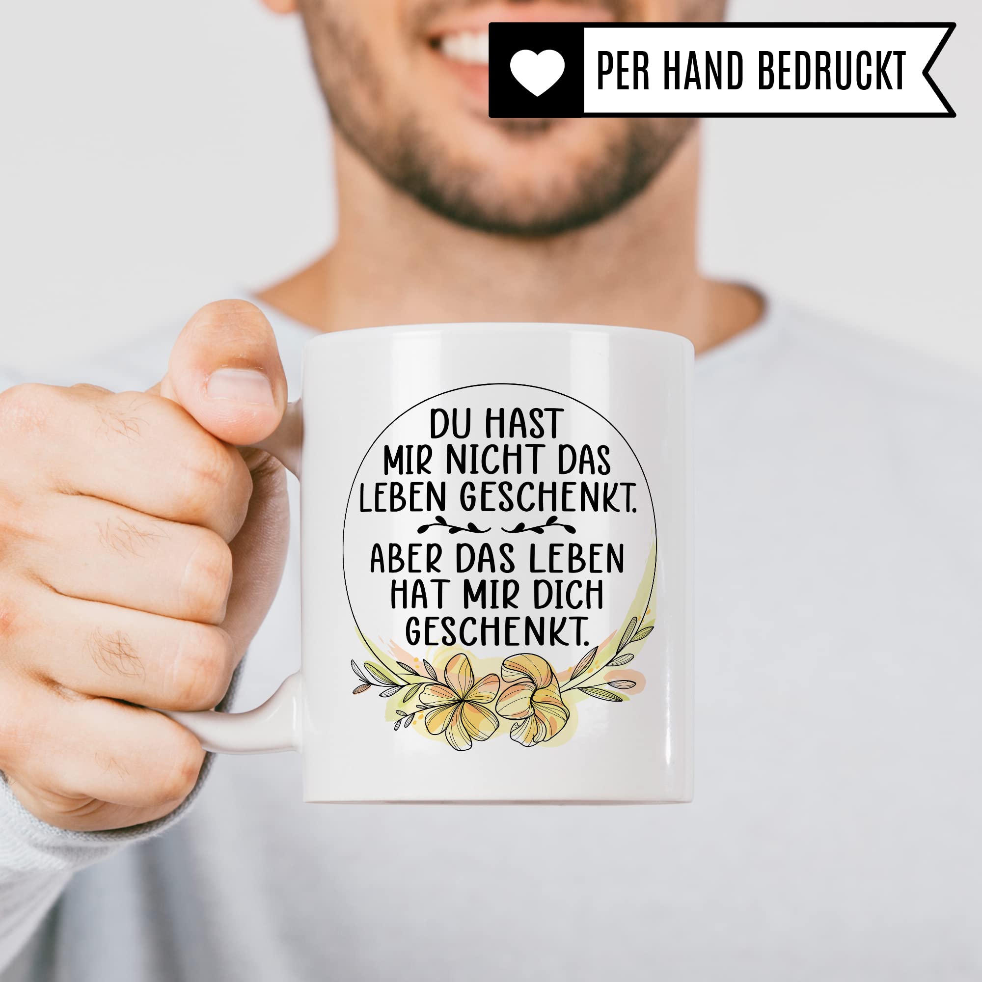 Tasse Pflegemama Geschenk, Das Leben hat mir dich geschenkt Geschenkidee Pflegemutter Tasse mit Spruch Kaffee-Becher Kaffeetasse Stiefmutter Ziehmutter Ersatzmama