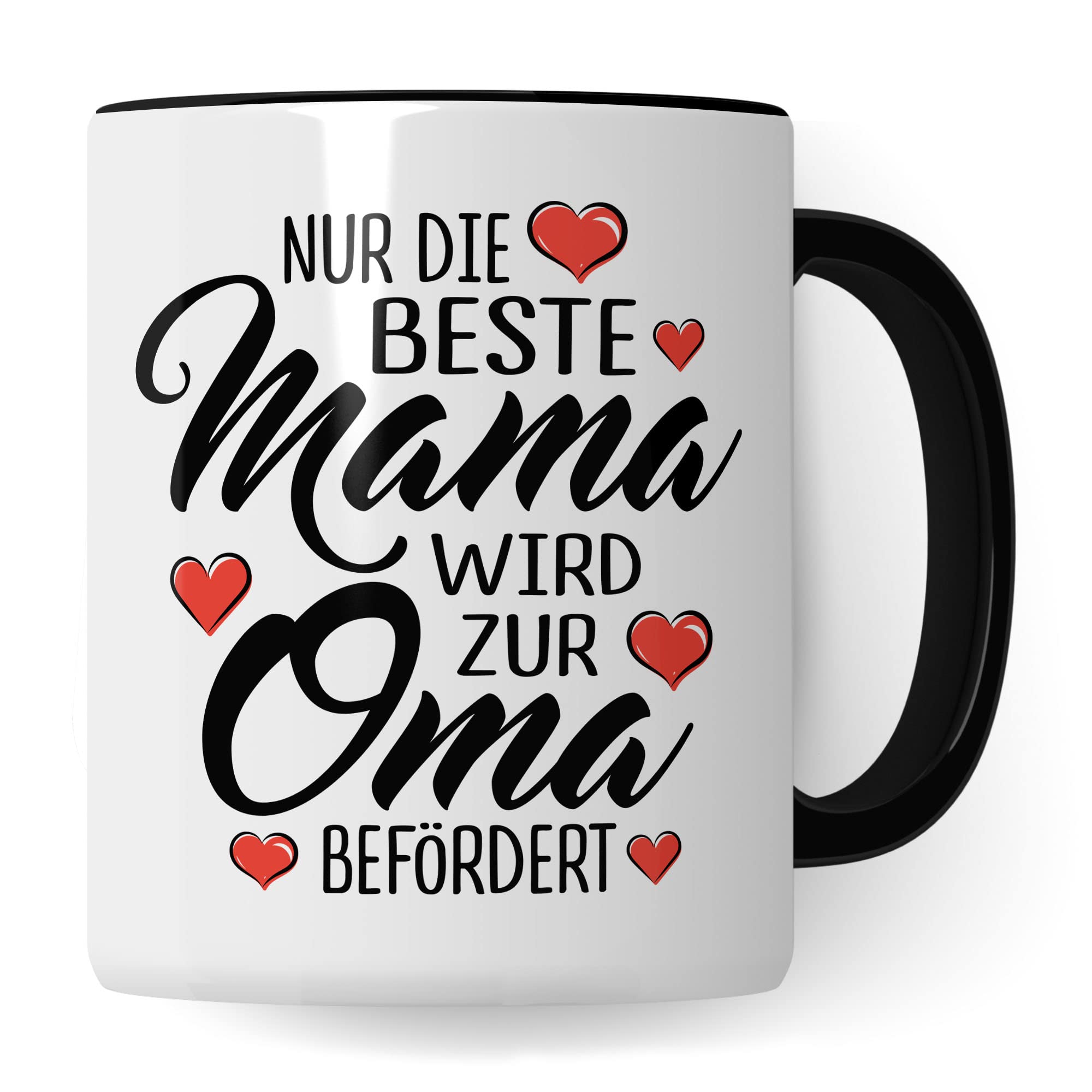 Oma Tasse mit Spruch, Nur die beste Mama wird zur Oma befördert, Geschenk Großmutter, Baby Ankündigung Reveal Geschenkidee Kaffeetasse Enkel