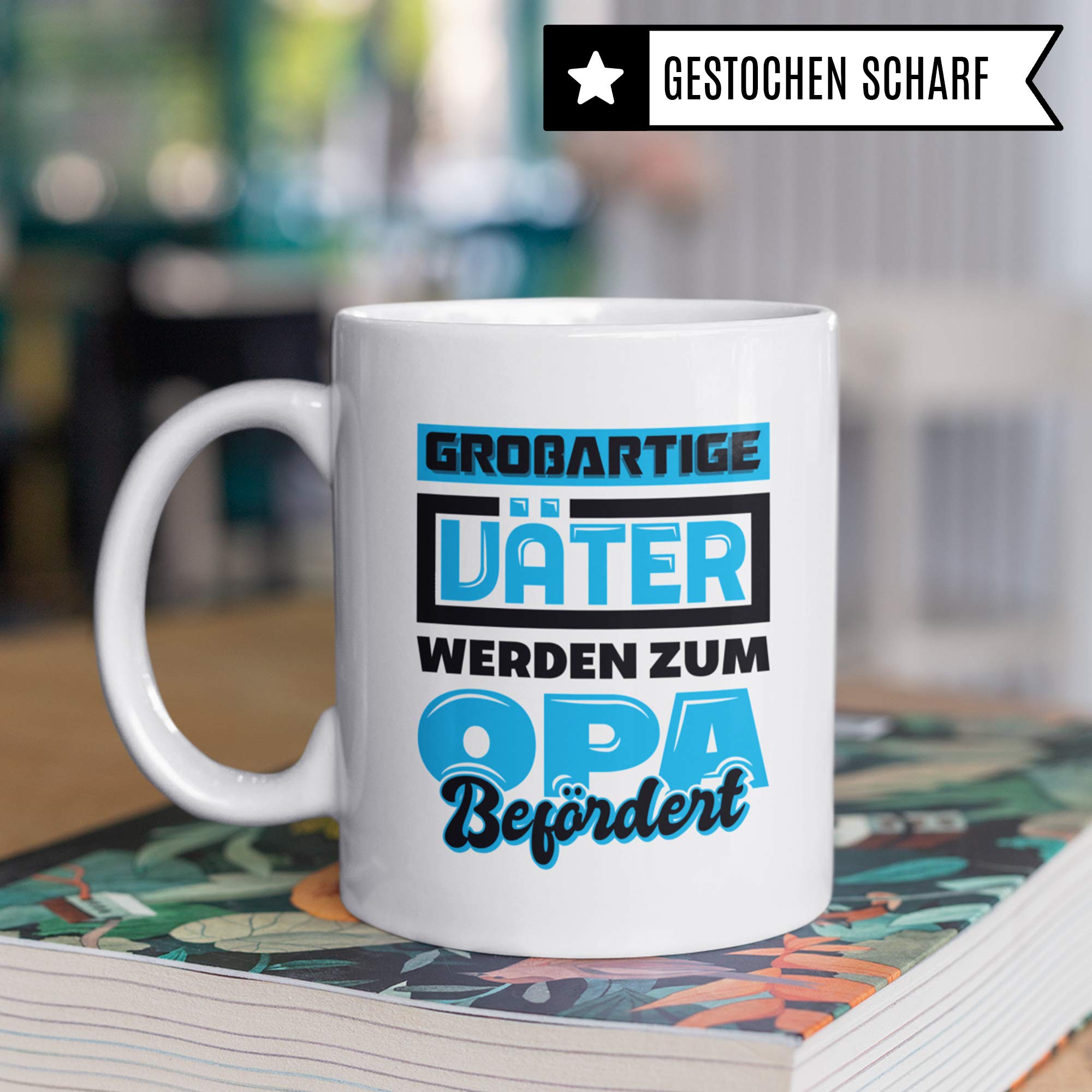 Pagma Druck Großartige Väter Werden zum Opa befördert Tasse, Geschenk für Großväter zum Enkel Geburtstag, Opi Spruch Becher Geschenkidee, Kaffeetasse für Opas