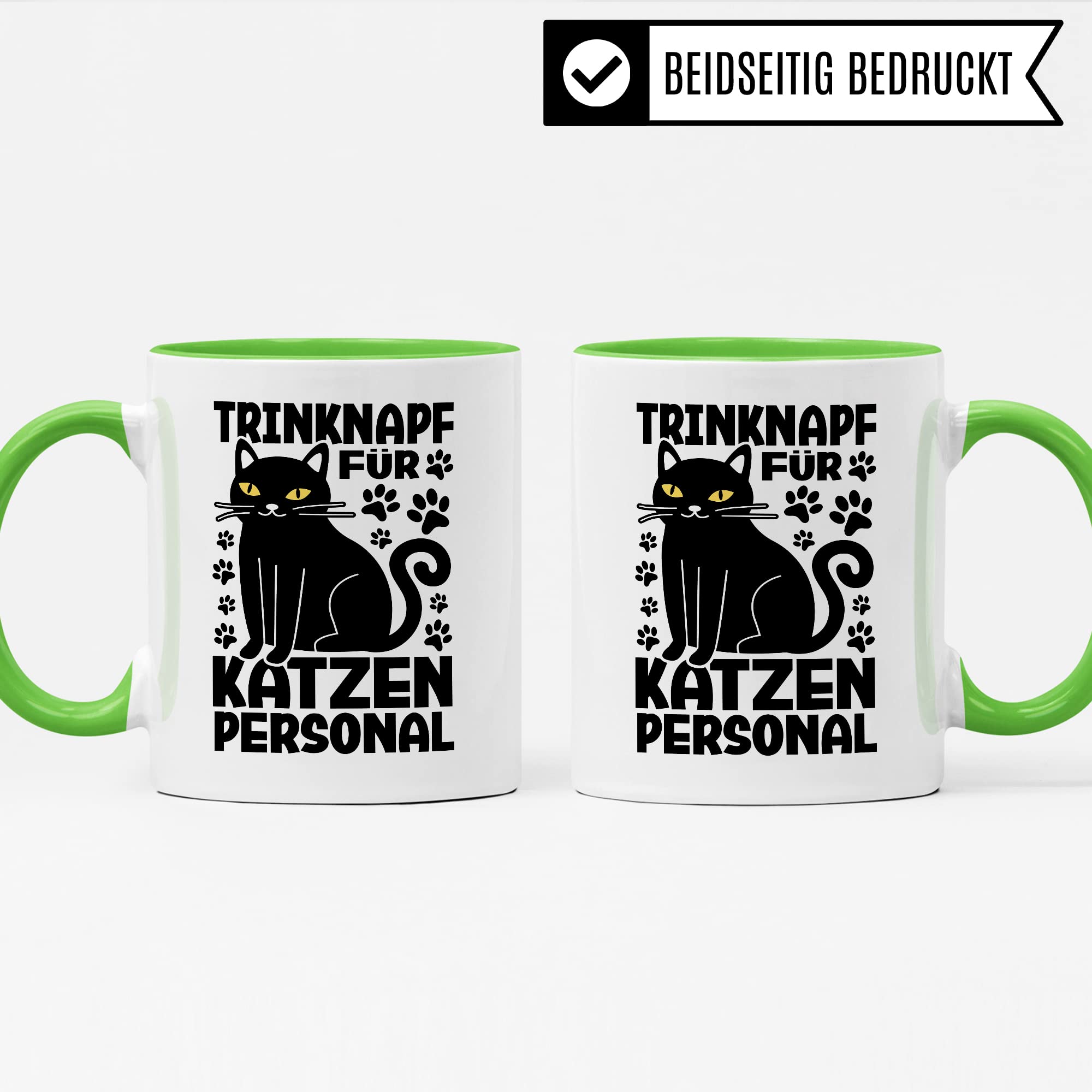 Katzen Tasse Kaffeetasse Humor Kaffee-Becher mit Spruch Katze Witz Katzenmama Trinknapf für Katzenpersonal Trinknapf Geschenk Geschenkidee für Katzenliebhaber Katzentasse Tasse fürs Büro