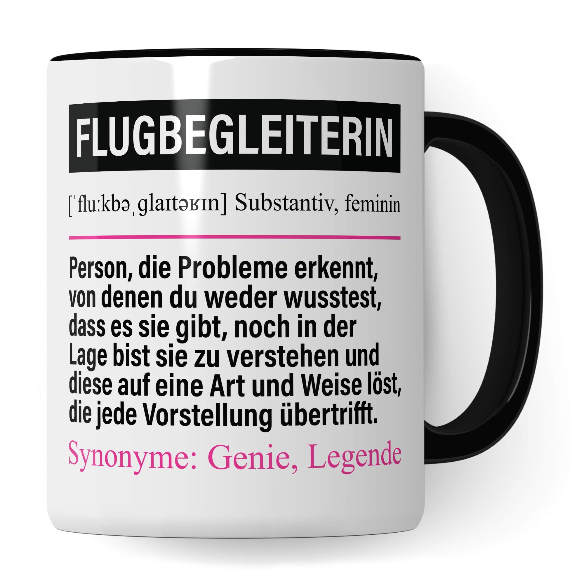 Pagma Druck Tasse Flugbegleiterin lustig, Flugbegleiterin Geschenk, Spruch Stewardess Kaffeebecher Geschenkidee, Kaffeetasse Beruf Flugzeug Teetasse Flugbegleitung Becher