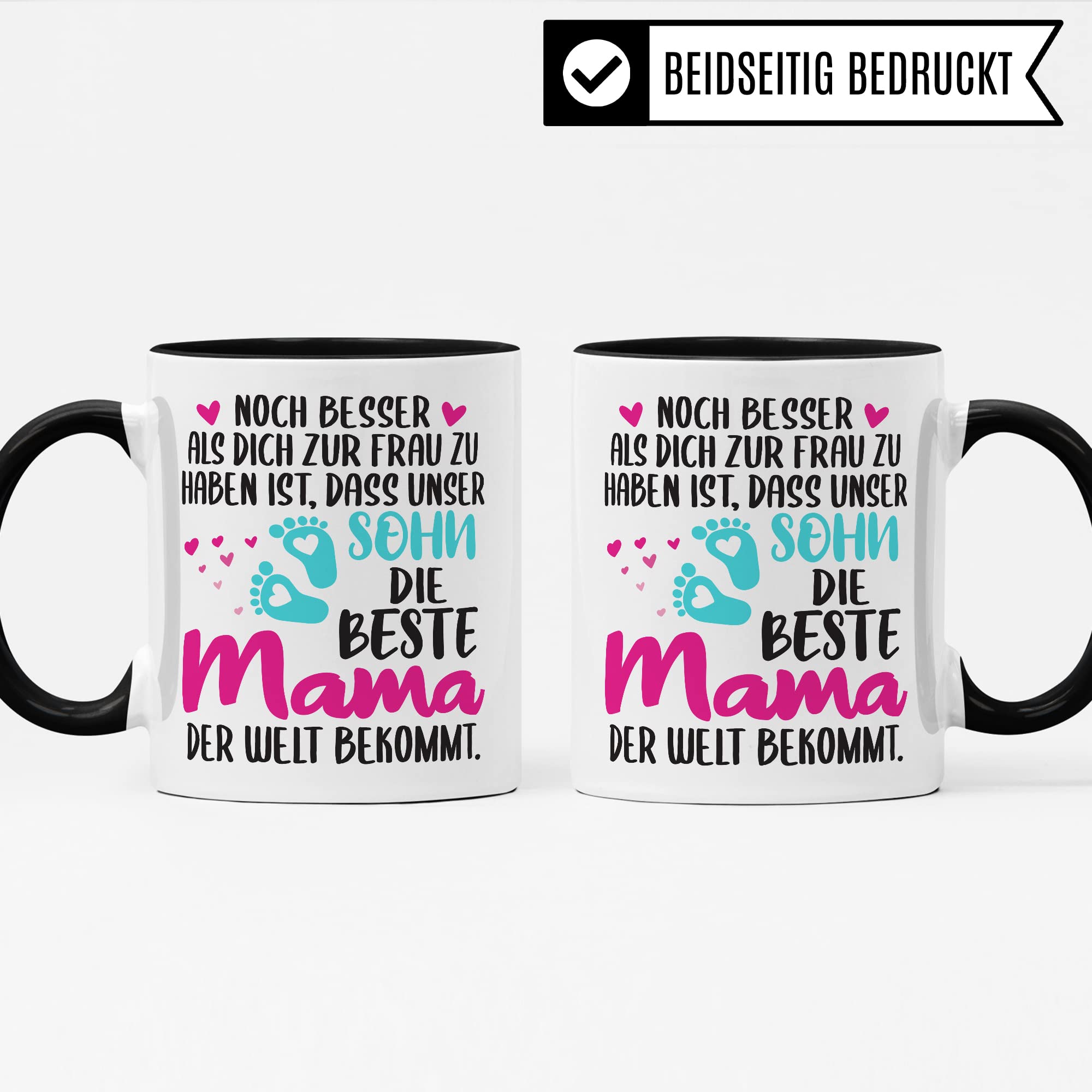 Schwangerschaft Tasse, Noch besser als dich zur Frau zu haben ist, dass unser Sohn die beste Mama der Welt bekommt, Geschenk Schwangere, Geschenkidee werdende Mutter Freundin, Mama 2023 Geschenk