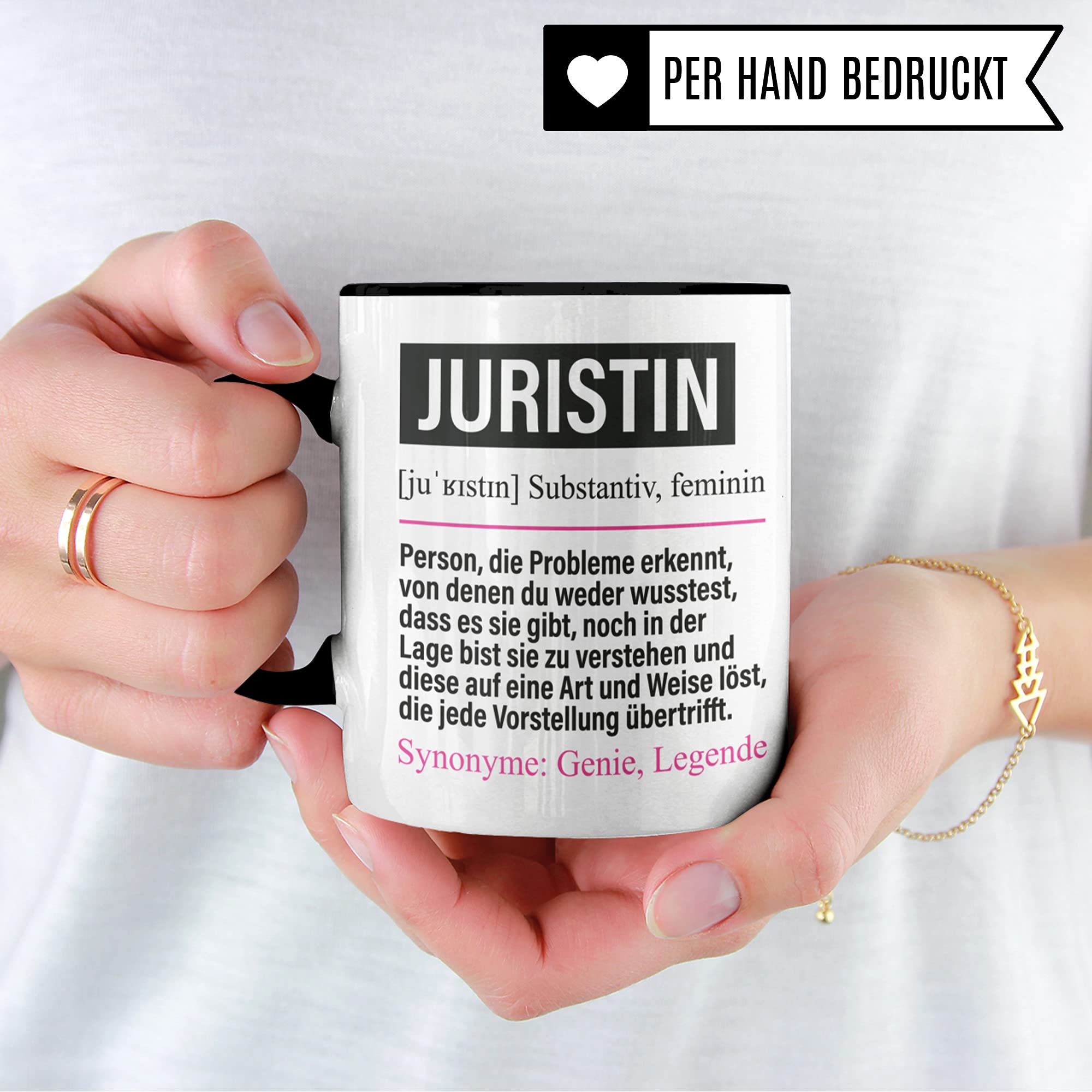 Juristin Tasse lustig, Juristin Beruf Geschenk, Spruch Jura Geschenkidee, Kaffeetasse Beruf Studium Uni Juristen Kaffeebecher Teetasse Becher