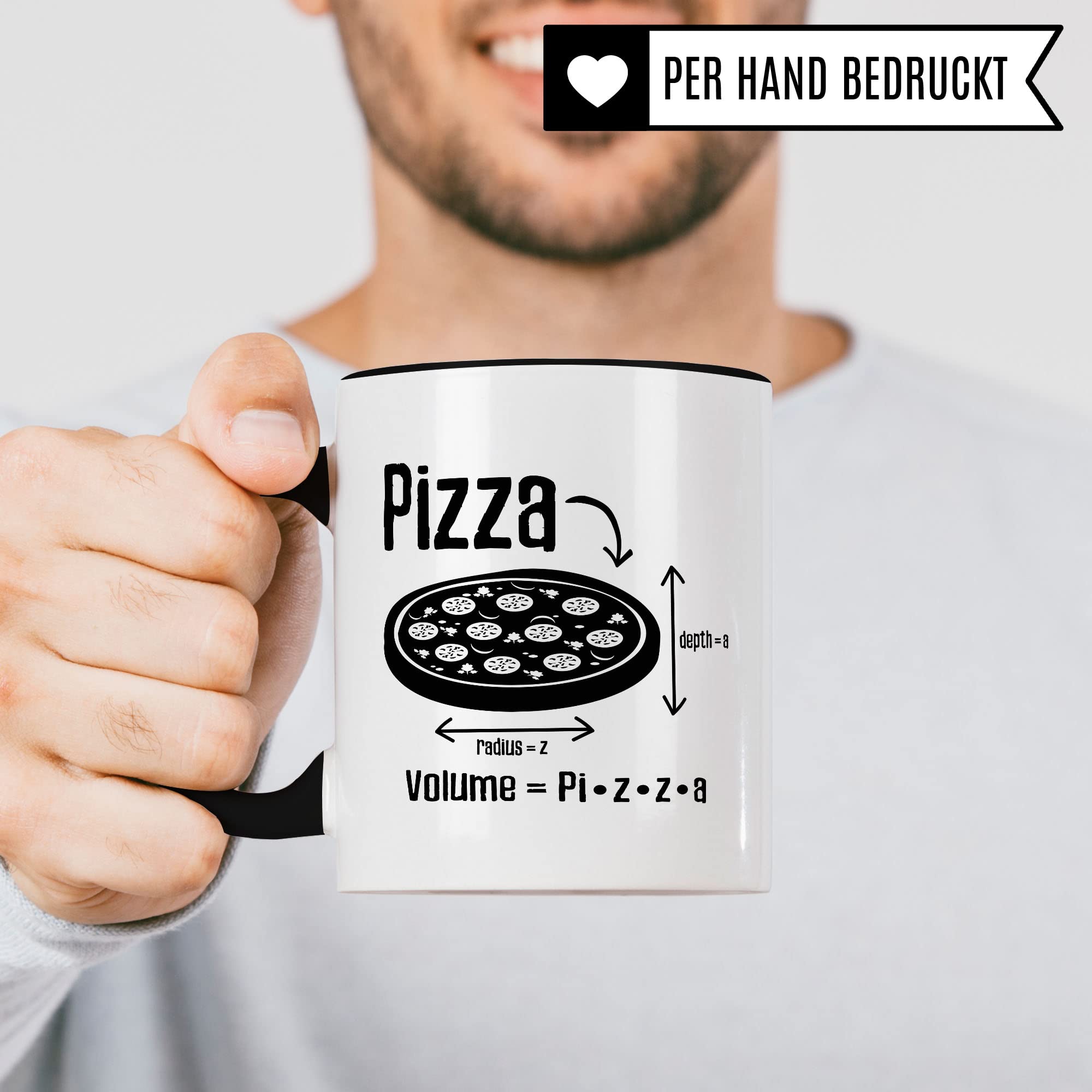 Mathe Tasse Geschenkidee Pizza Kaffeetasse Humor Witz Geschenk für Mathelehrer Mathelehrerin Kaffeebecher Mathematik Becher