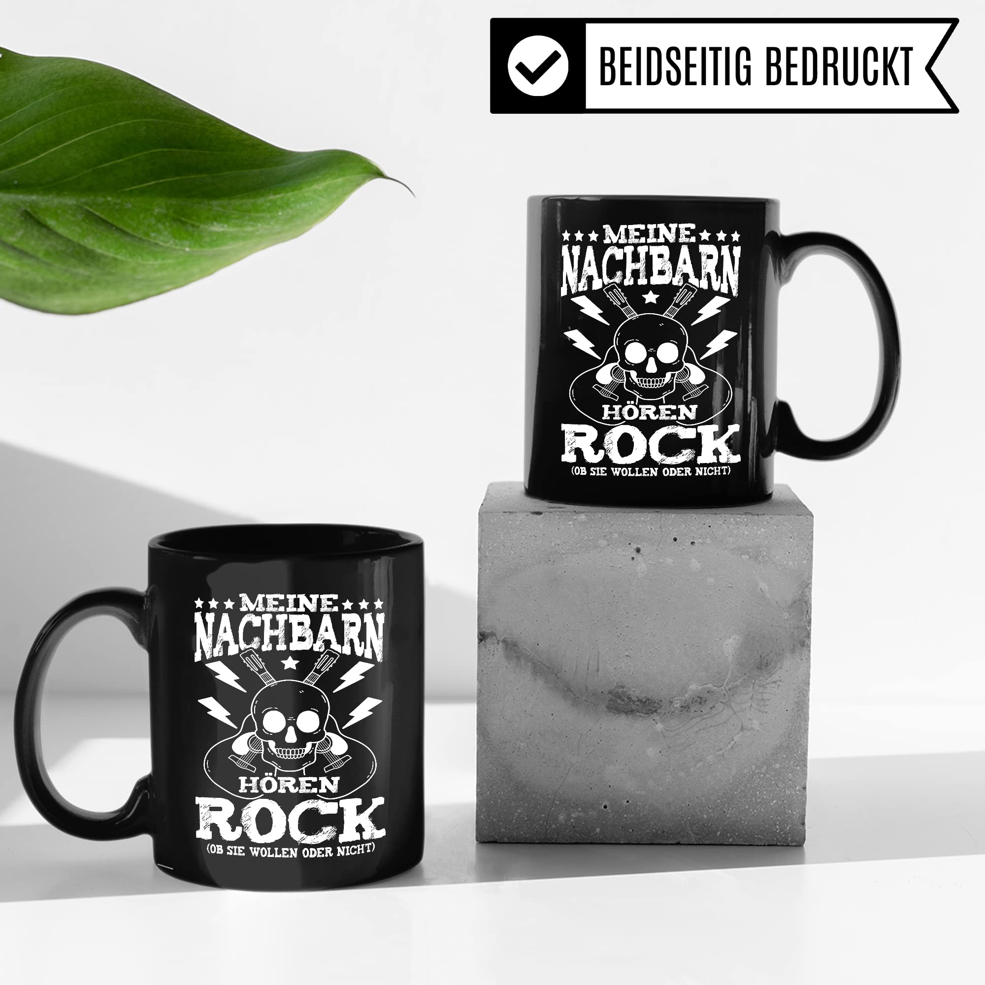 Rock Tasse Rocker Kaffeetasse Metal Fan Geschenkidee Kaffee-Becher Geschenk Spruch lustig Humor Teetasse Witz Meine Nachbarn hören Rock